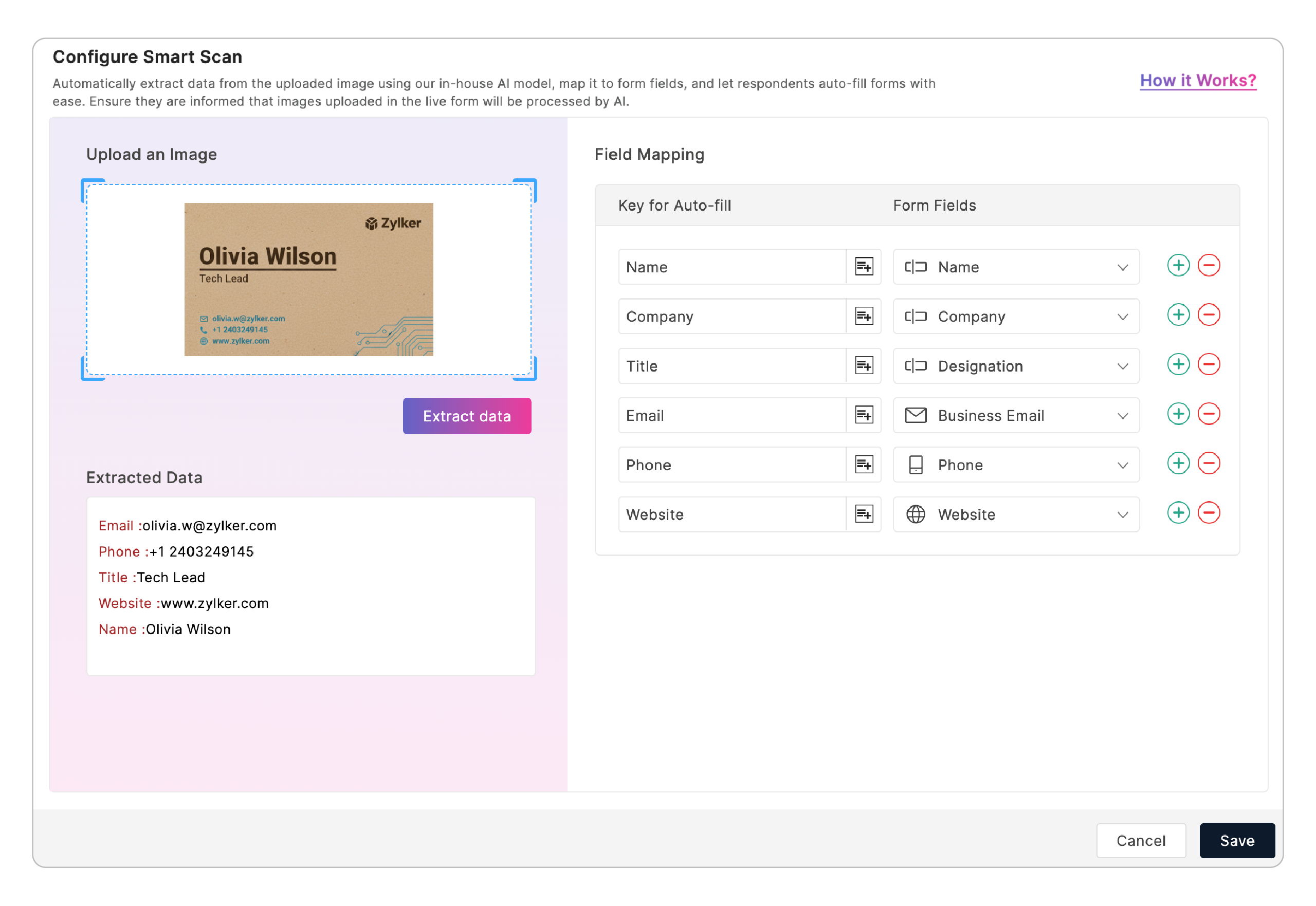 Field Mapping for Smart Scan