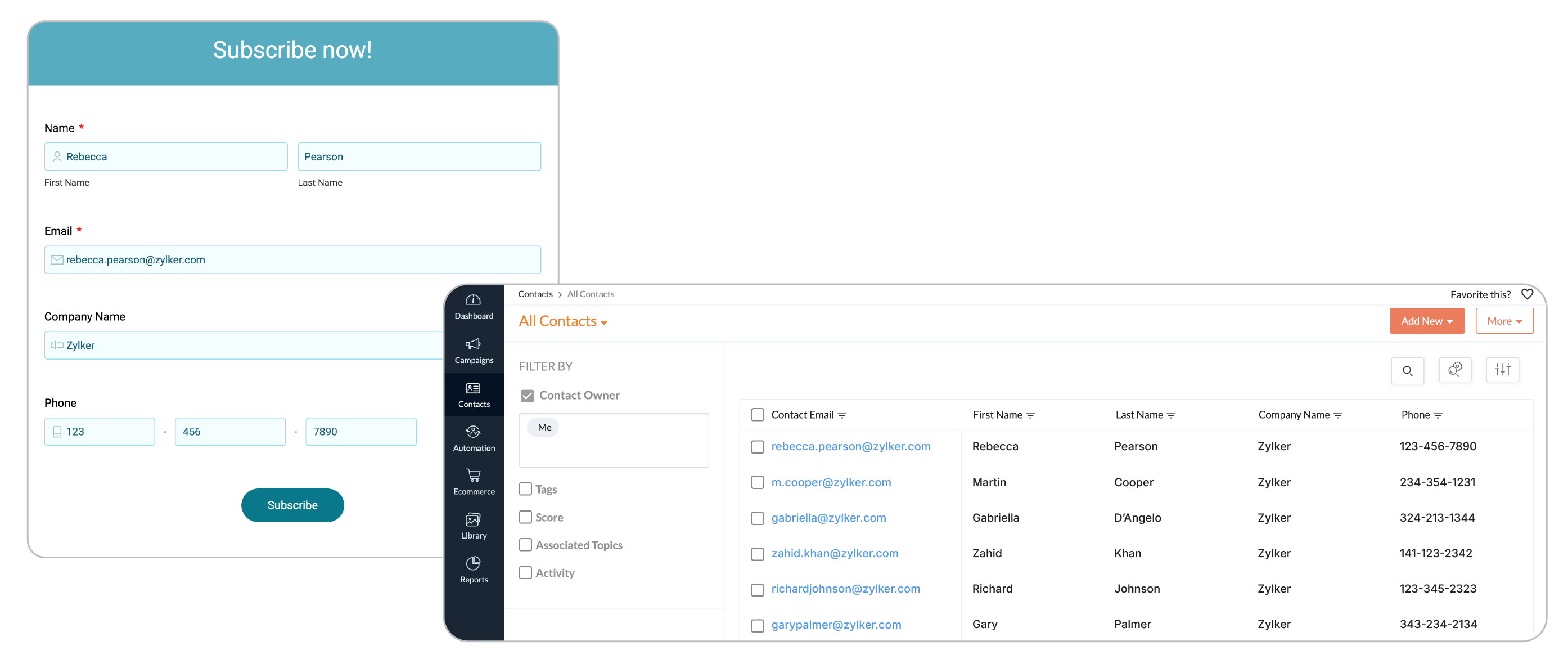 Zoho Campaigns Integration