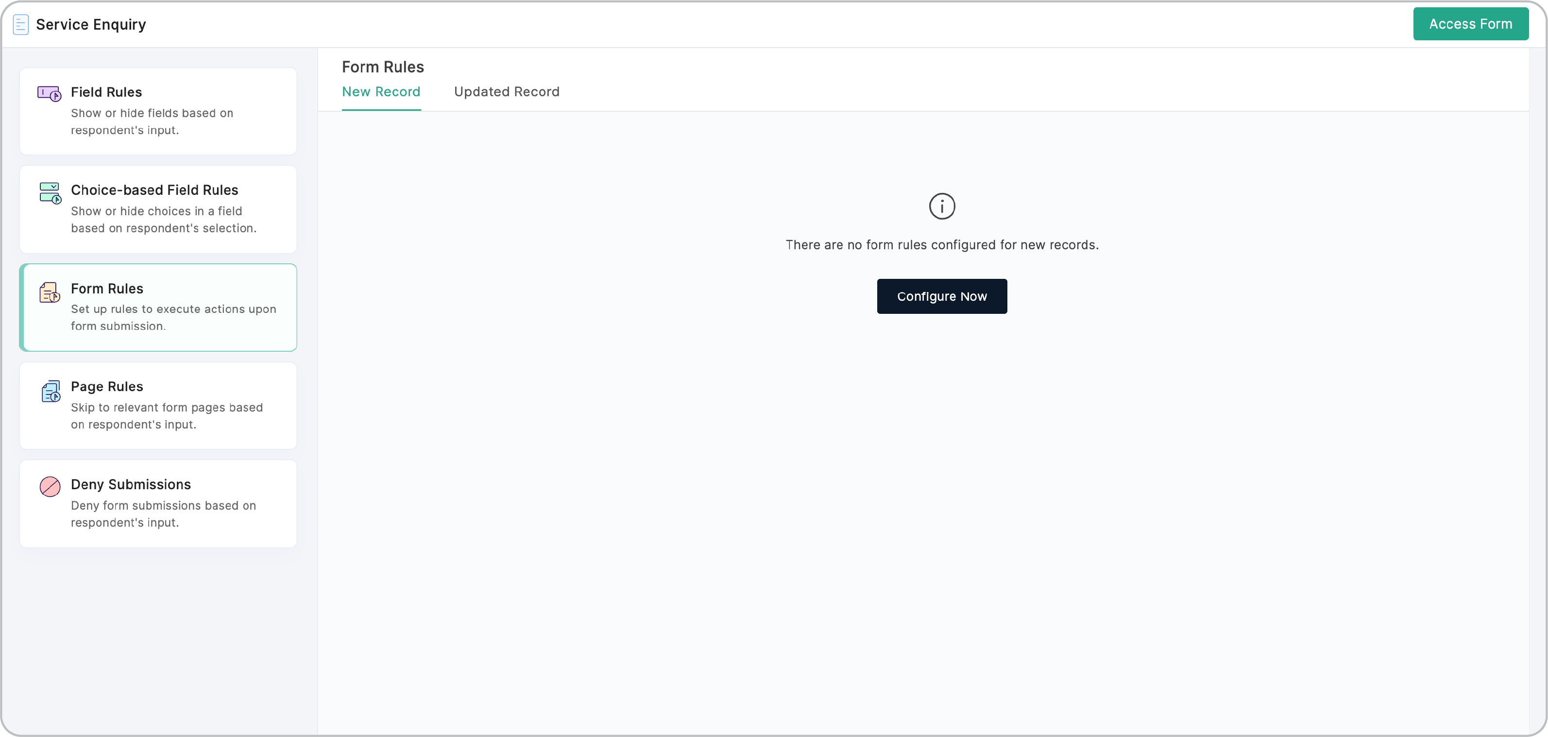 Configuring Form Rule
