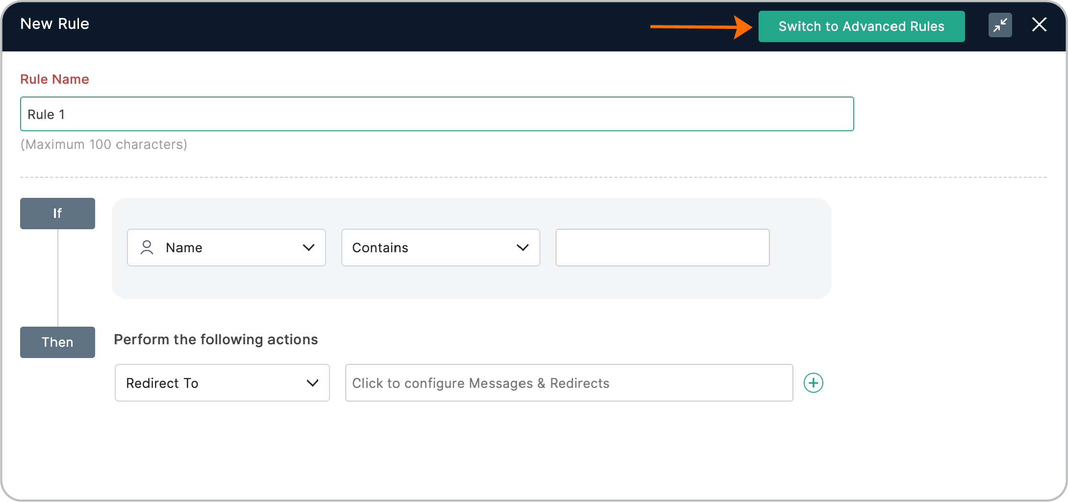 Switch to Advanced Rules