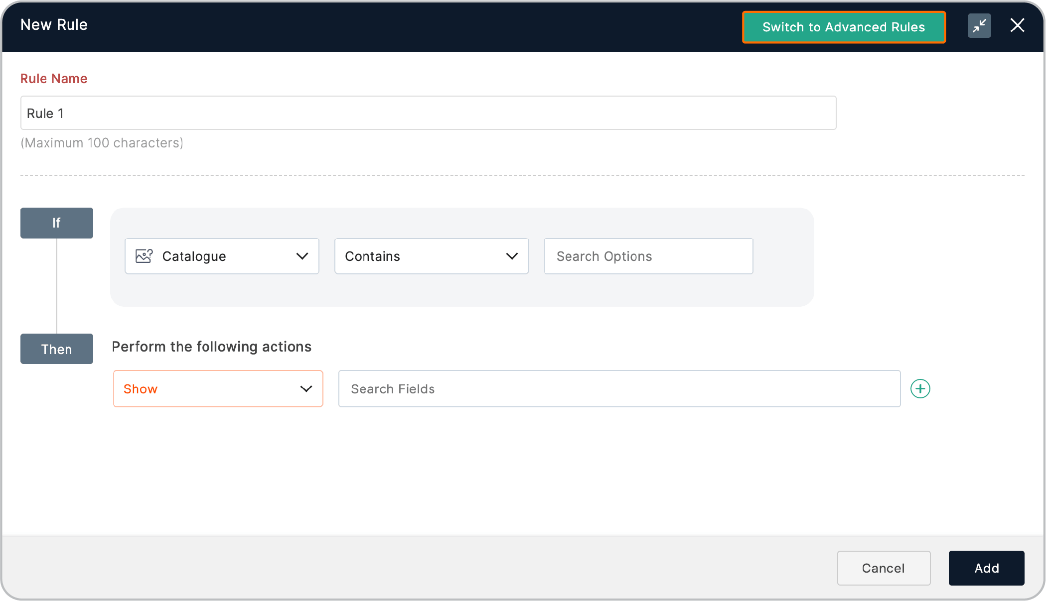 Switch to Advanced Rules