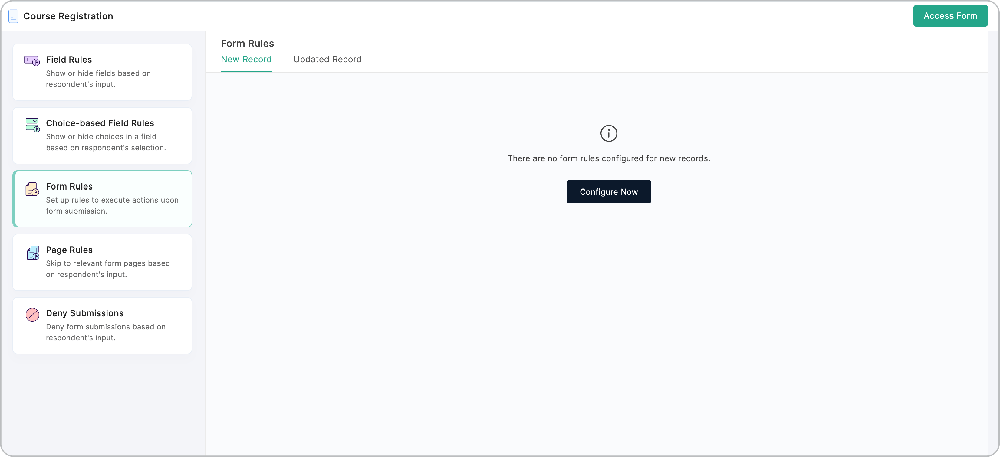 Configuring Form Rule