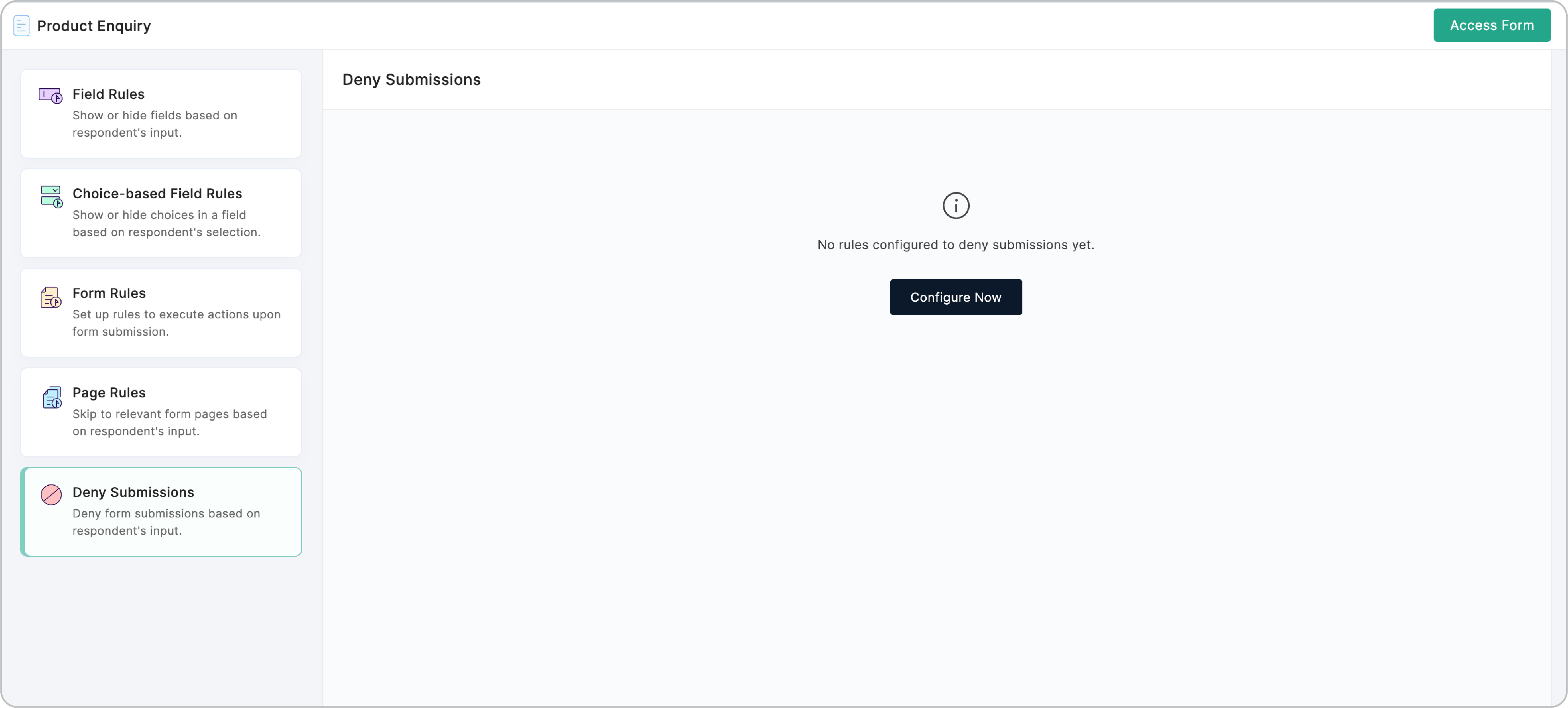Configuring Deny Submission