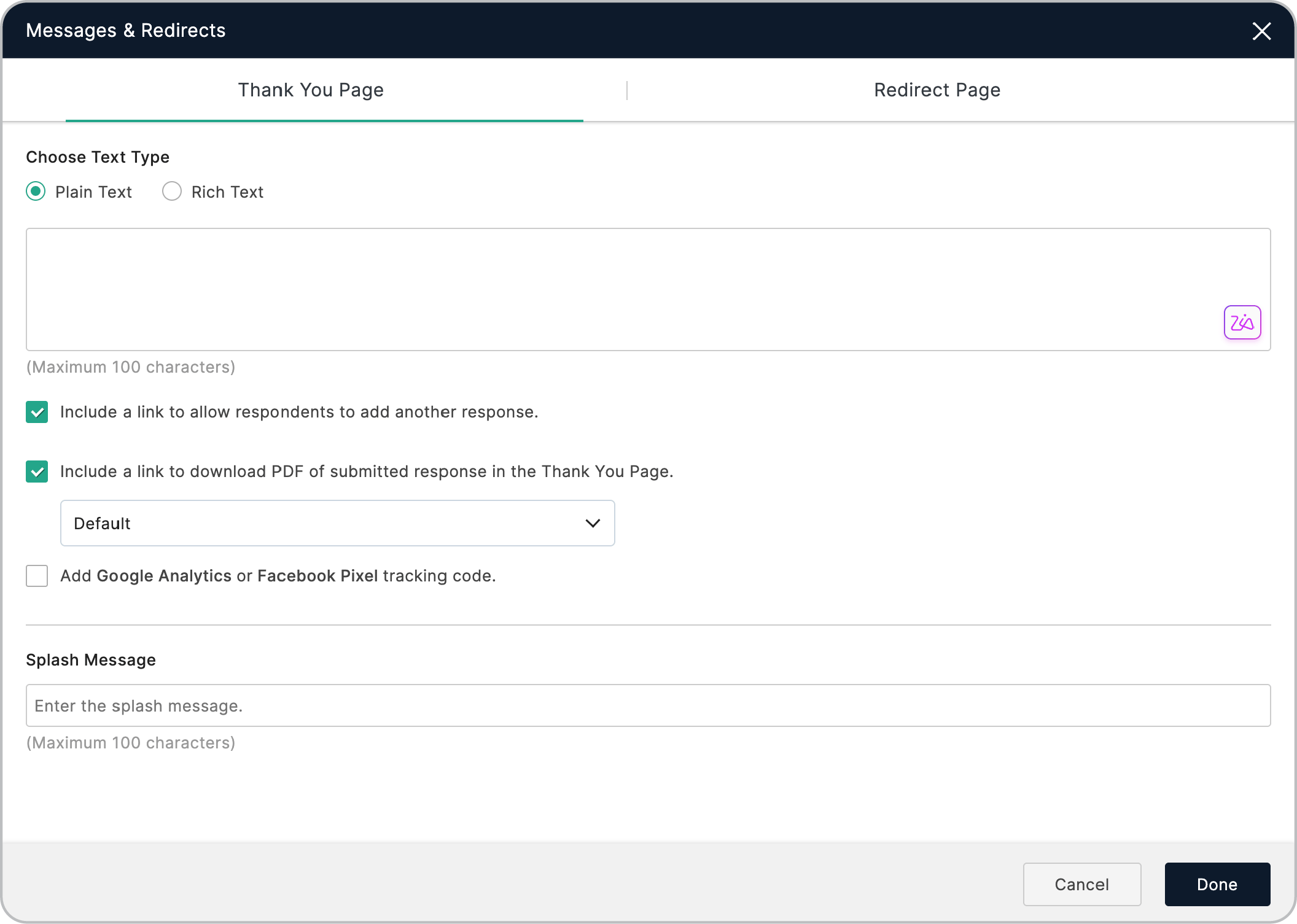 Form Rules to redirect form on submission