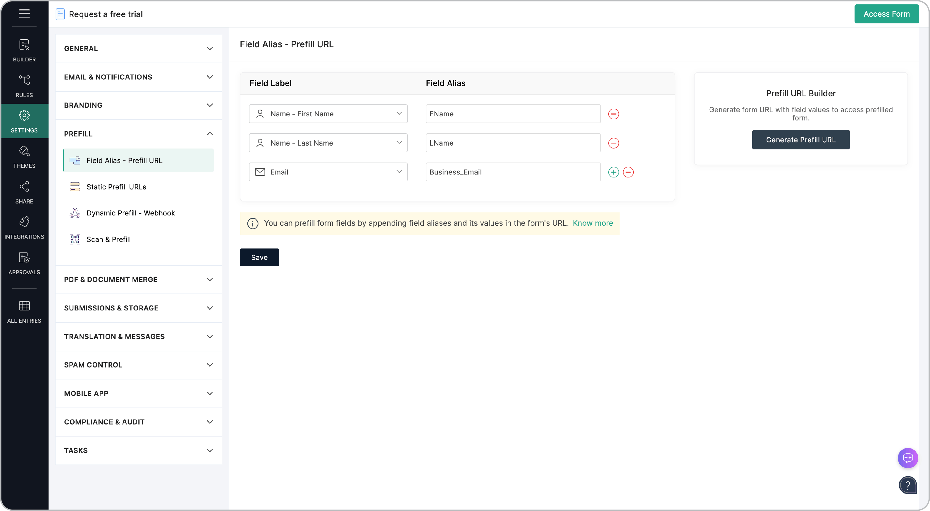 Configuring Field Alias