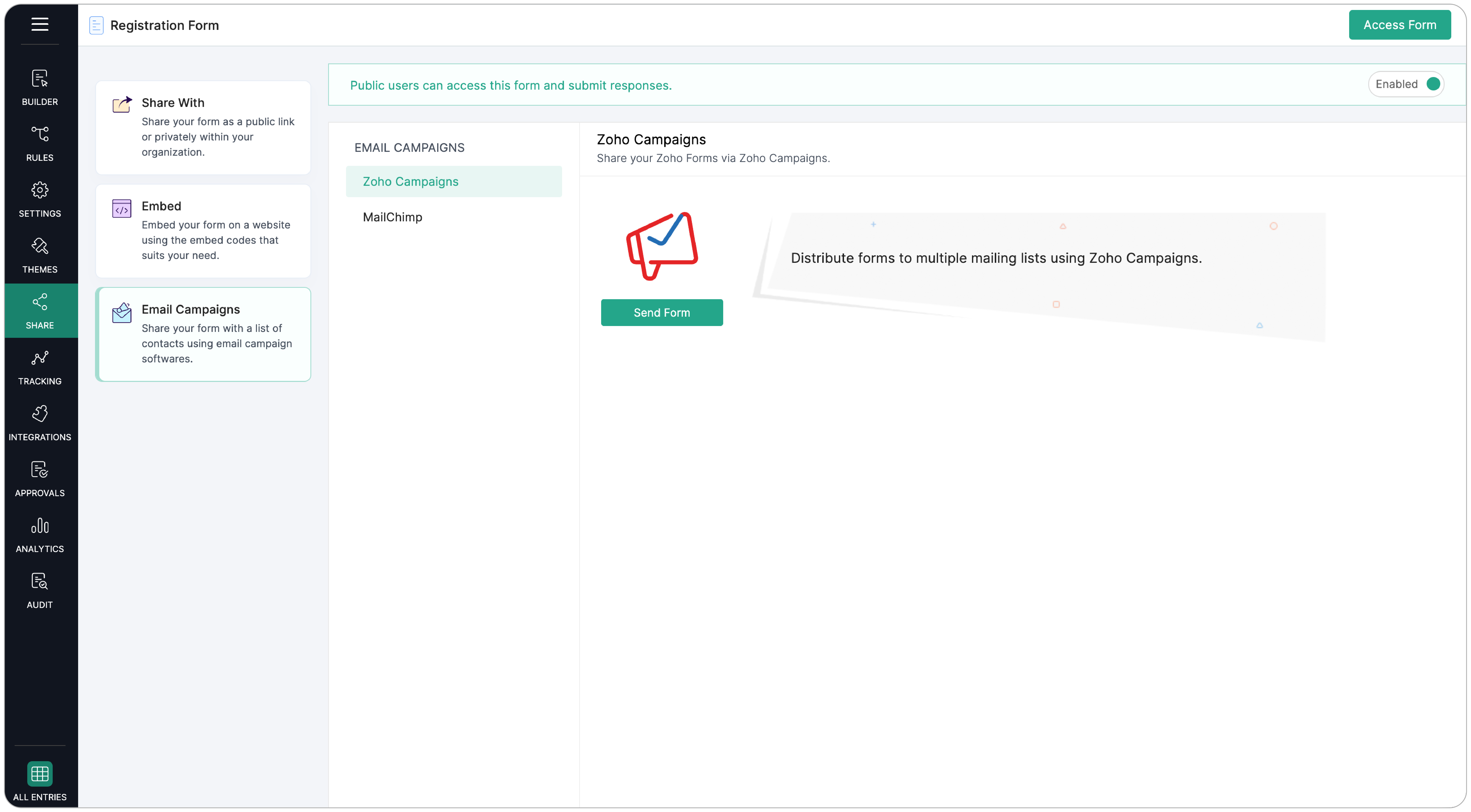 Zoho Campaigns integration