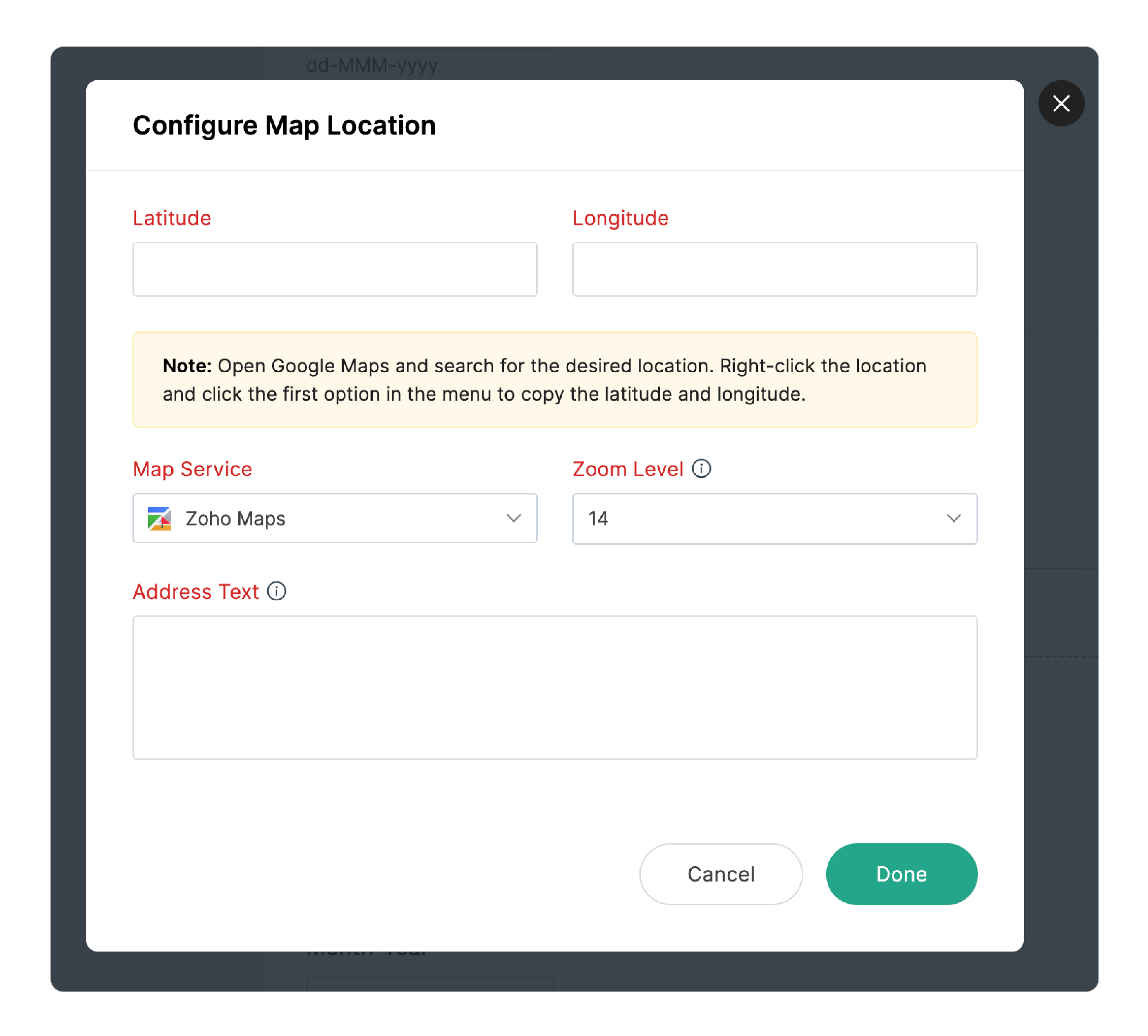 Add Map Location Field
