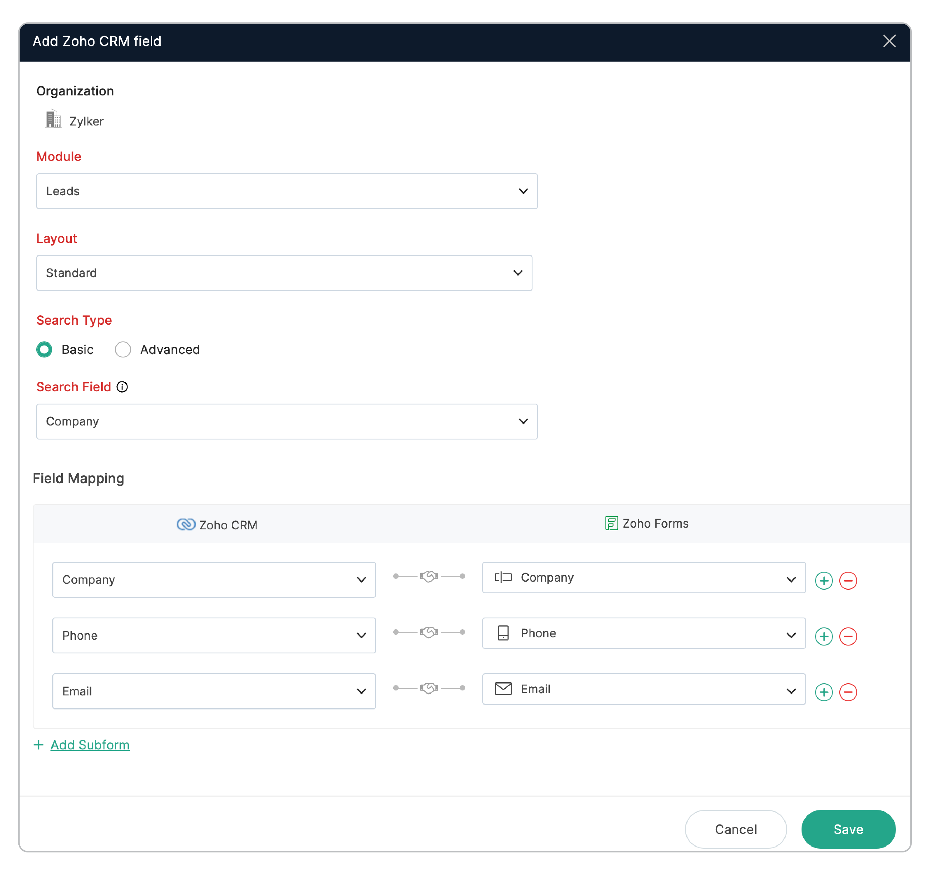 Map Zoho Form Fields