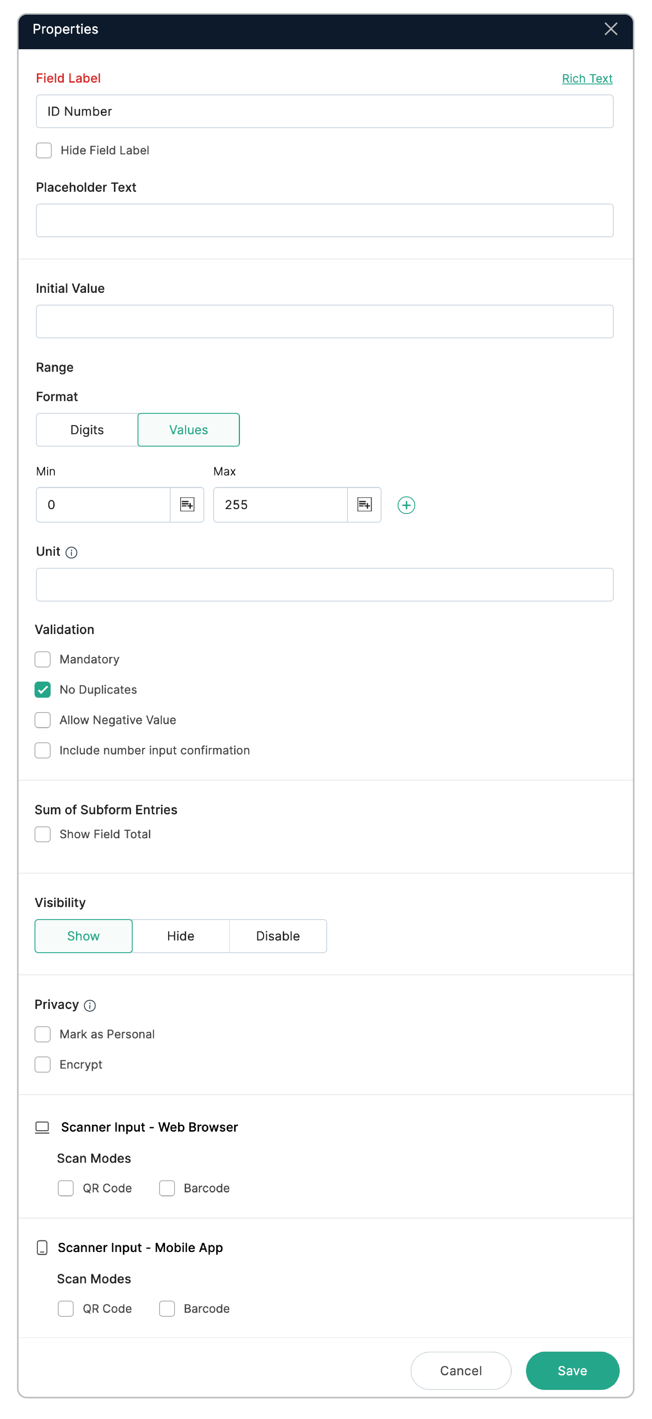 Validate duplicate entries for a field in Subform