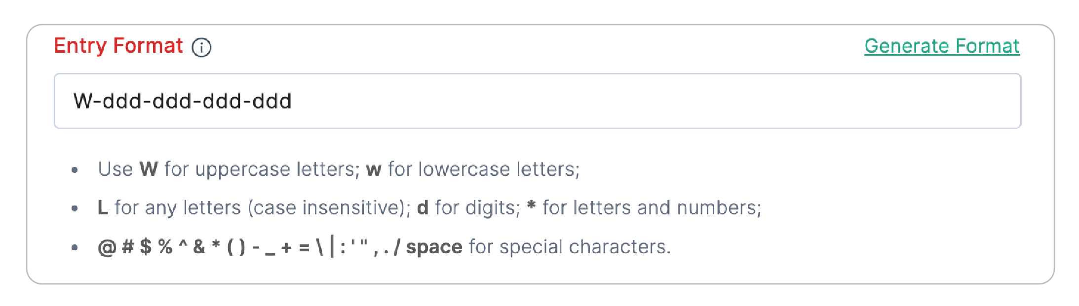Entry Format - Example 1