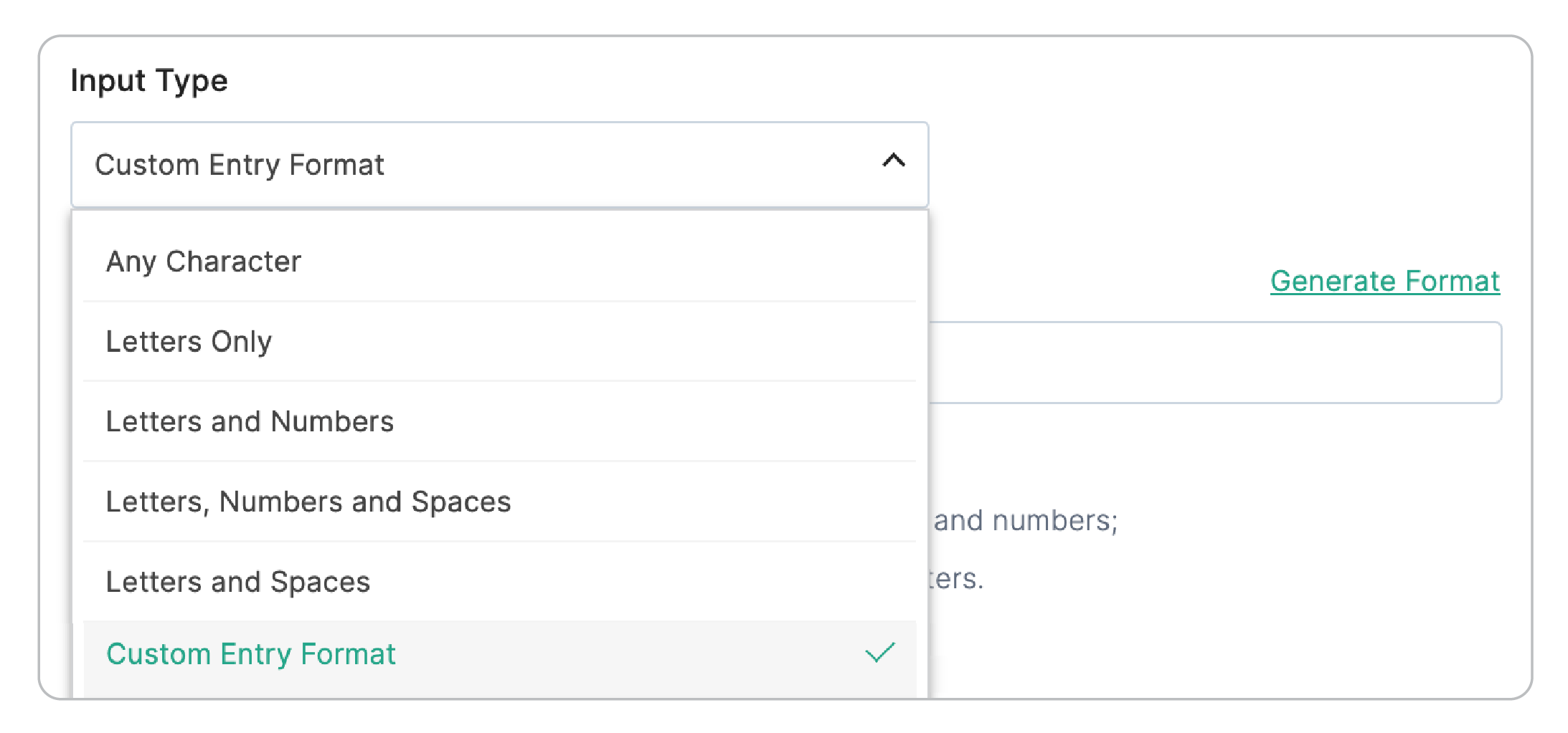 Custom Entry Format