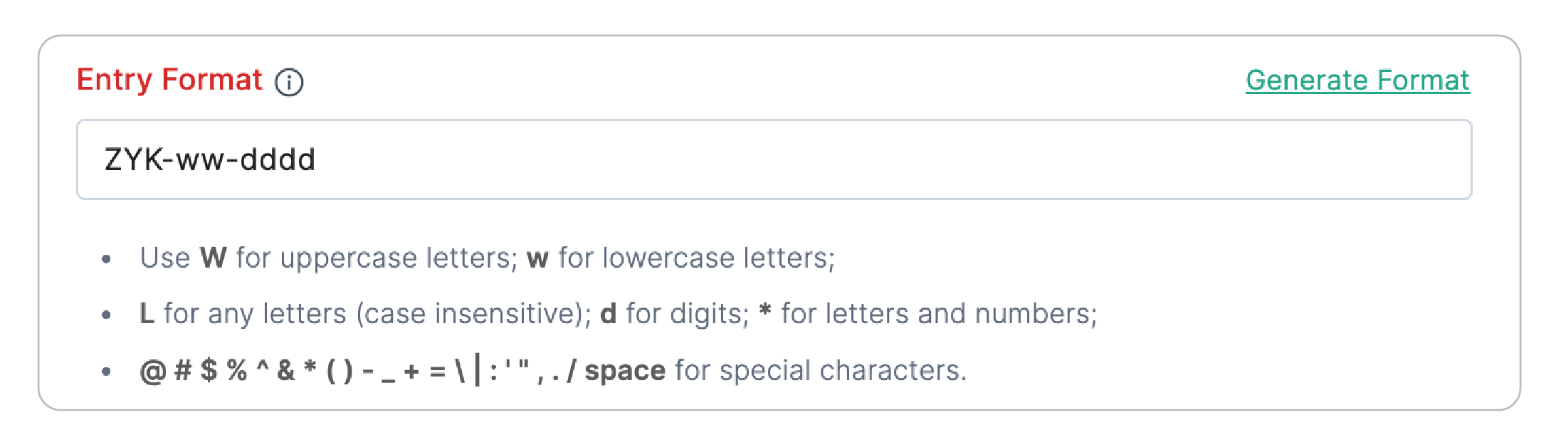 Entry Format - Example 2