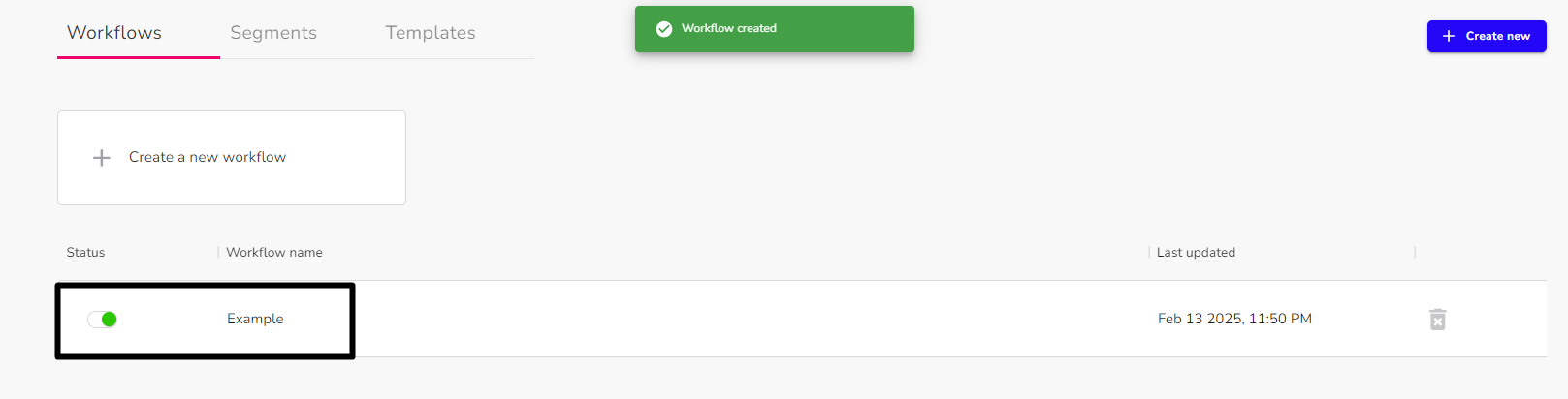Creating Workflows in Fivegrid