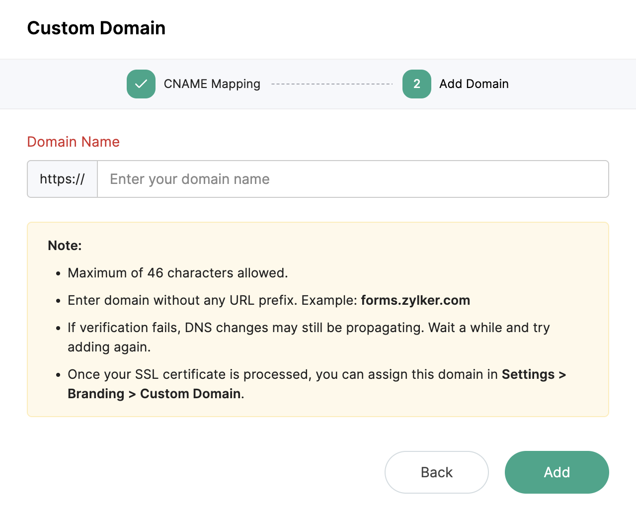 Add Custom Domain