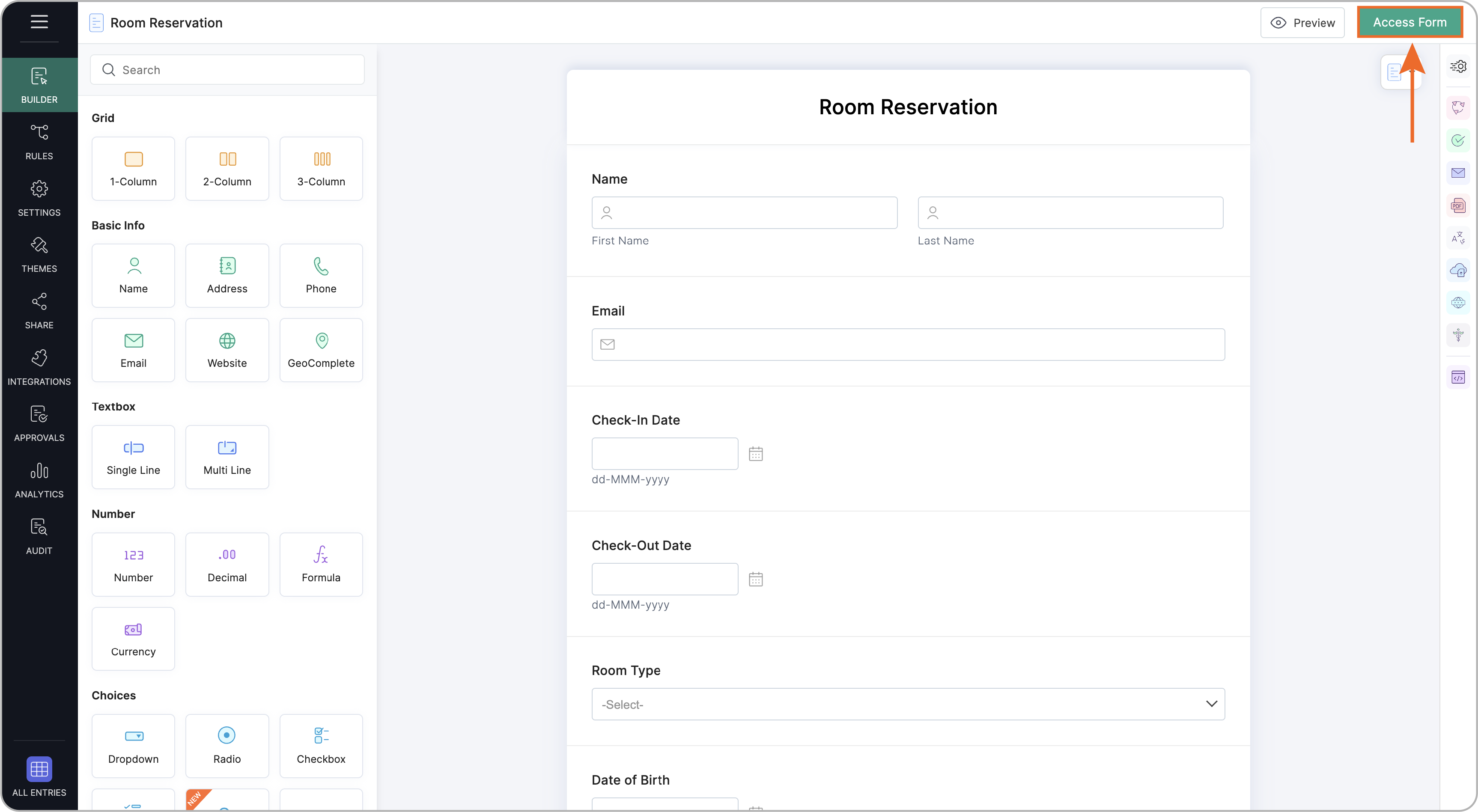 Access Form