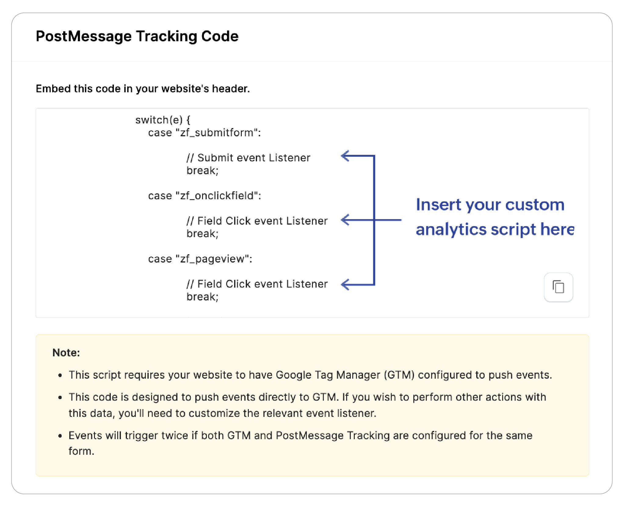 Tracking Code