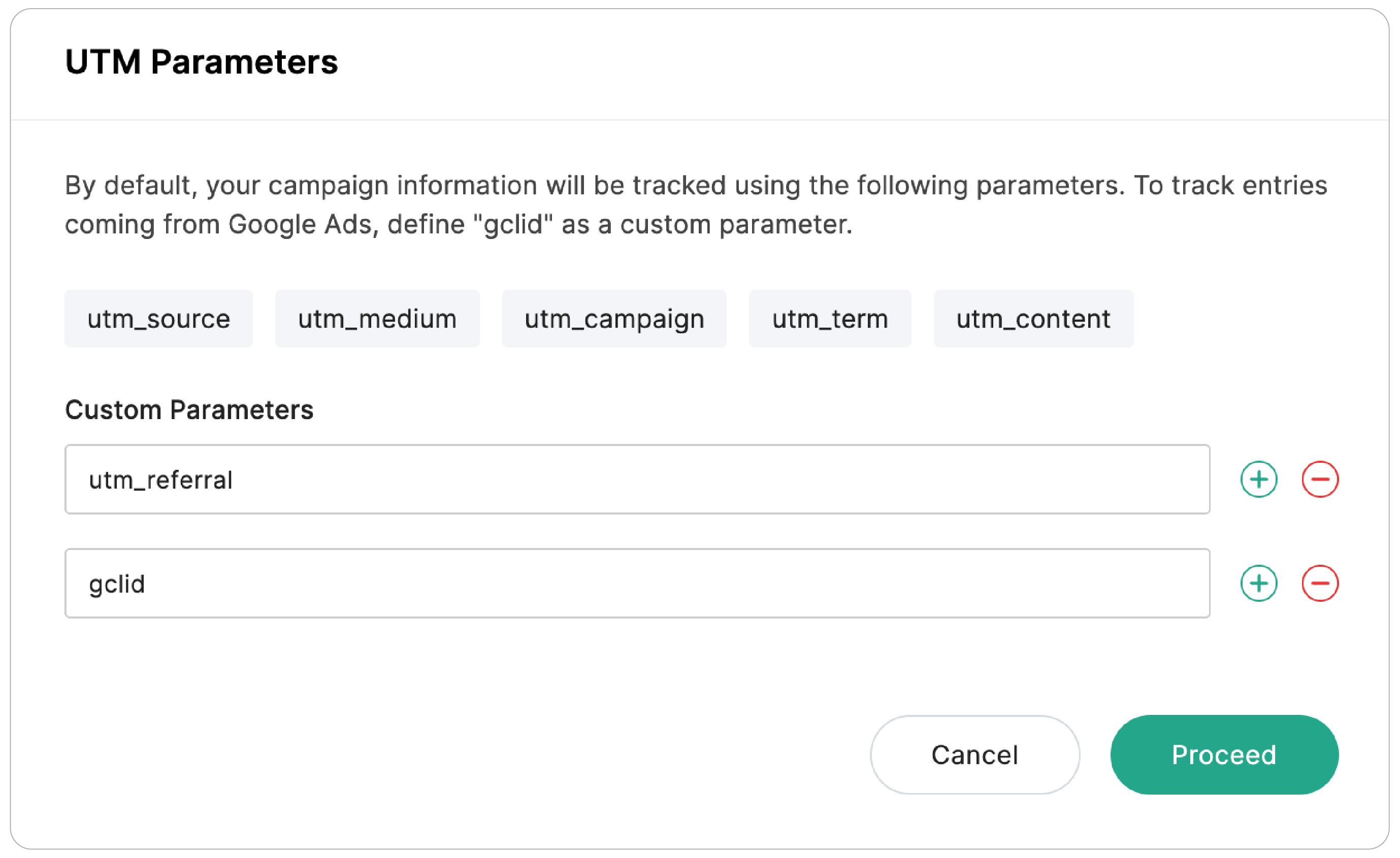 Custom parameters