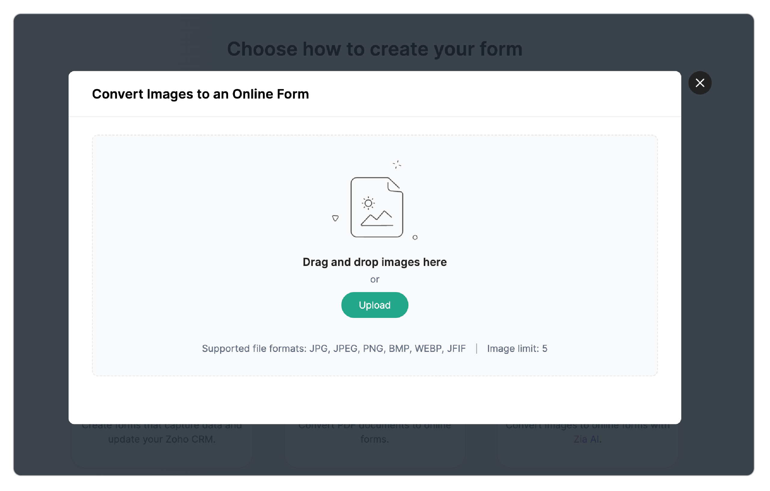 Drag and drop your images
