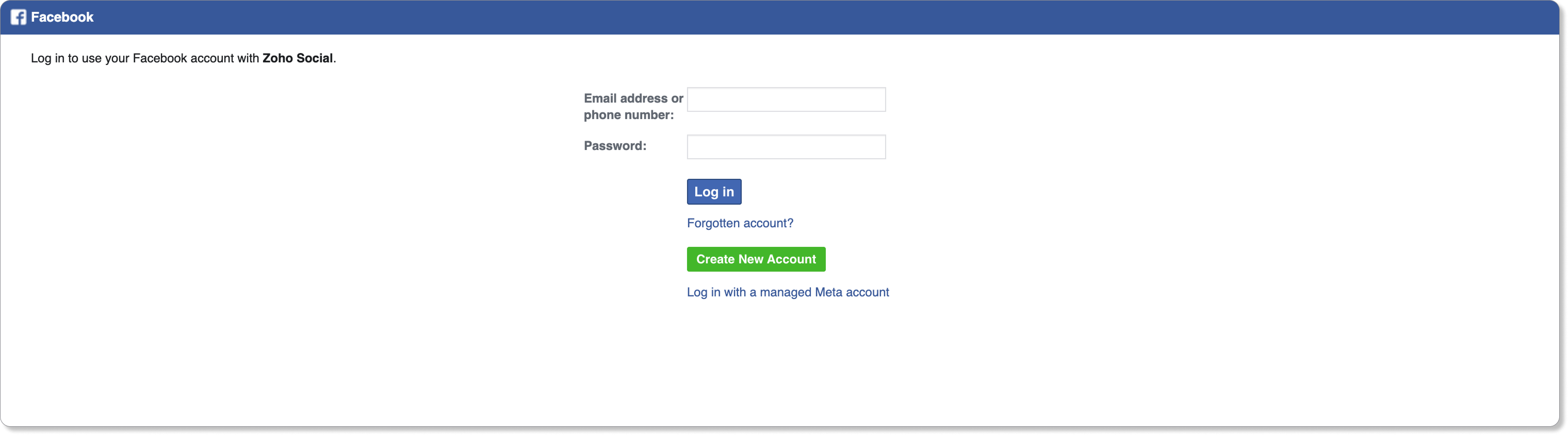 Facebook Login Page