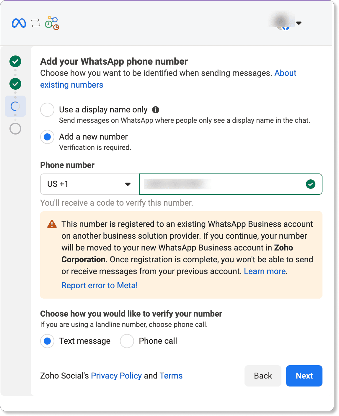Add your WhatsApp number