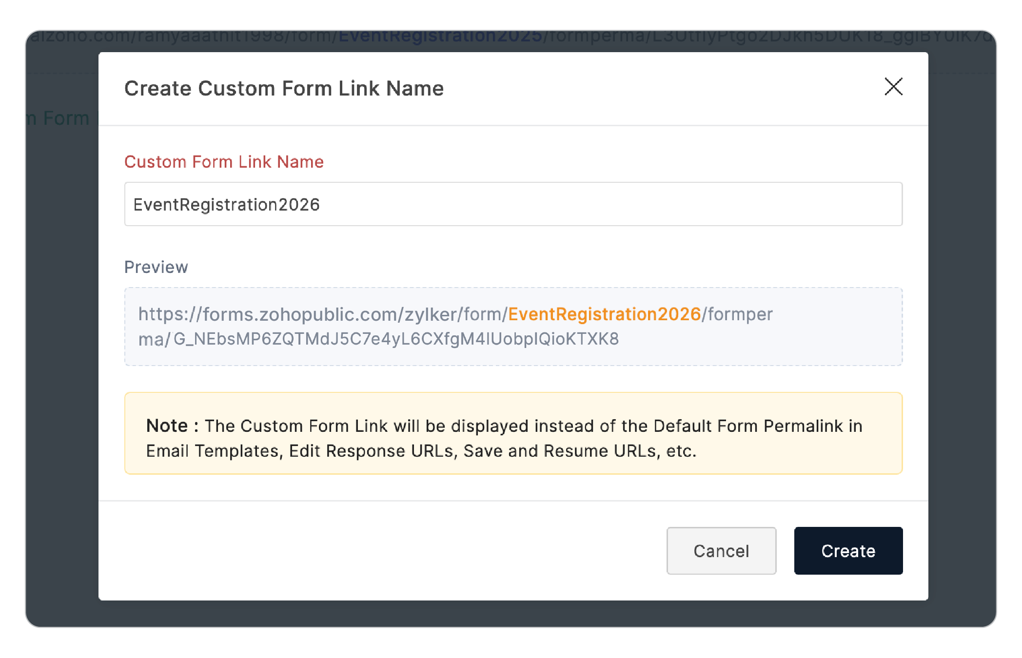 Creating Custom Form Name