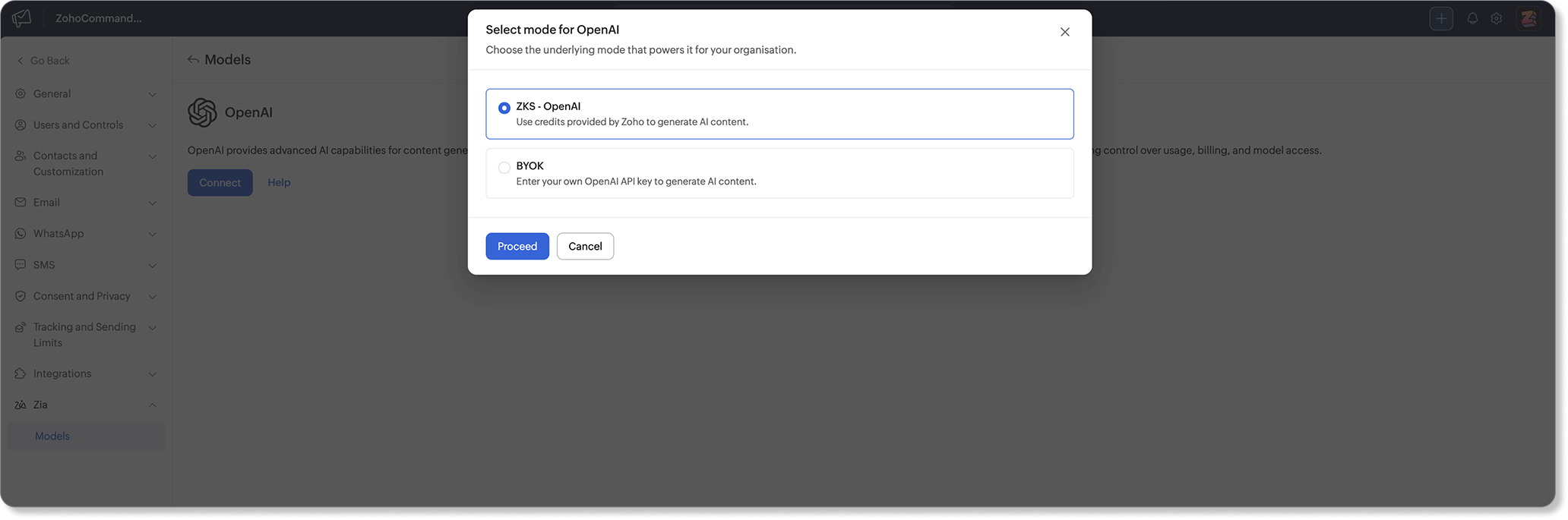 OpenAI connection type