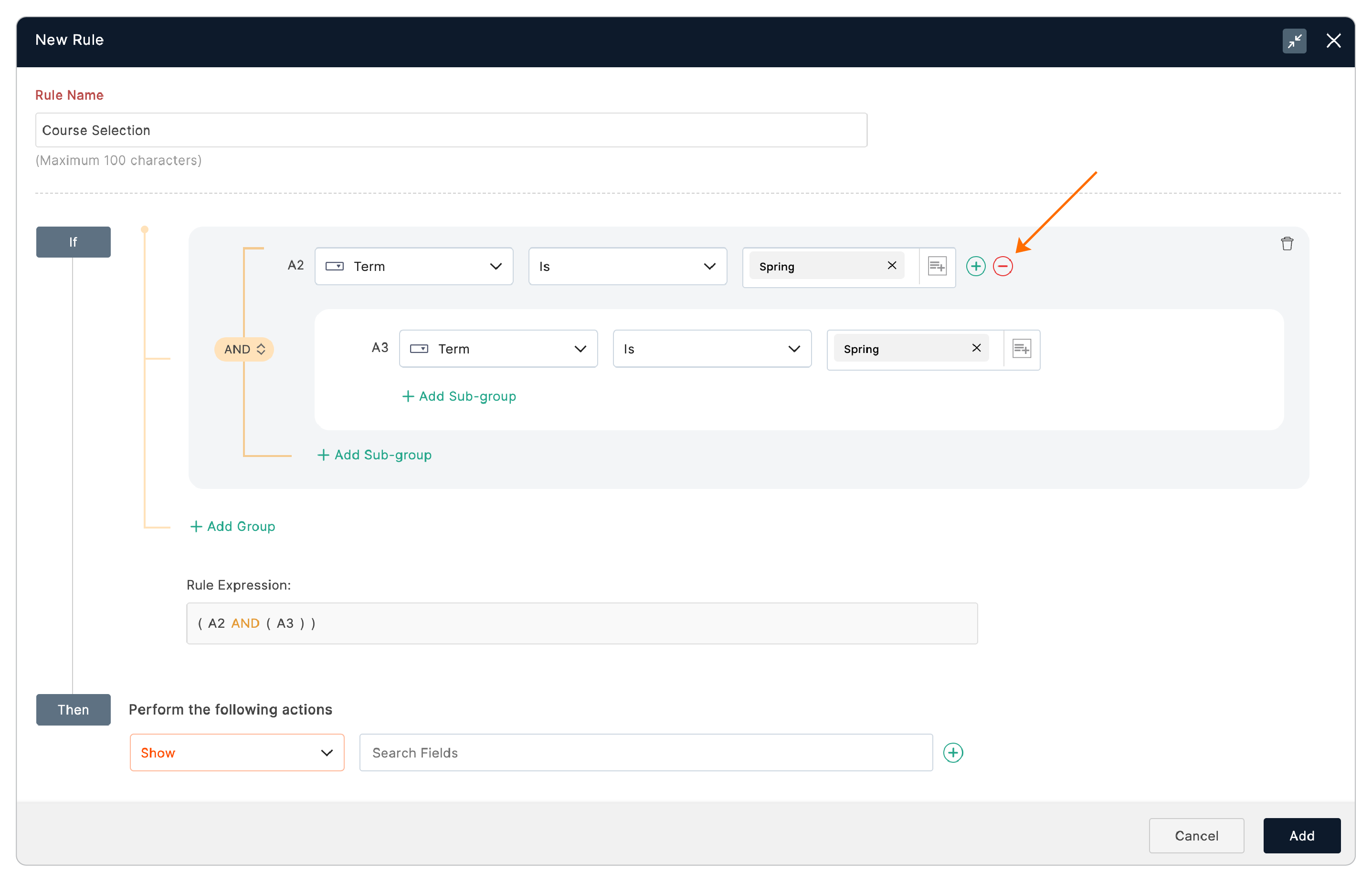 Delete the rule above