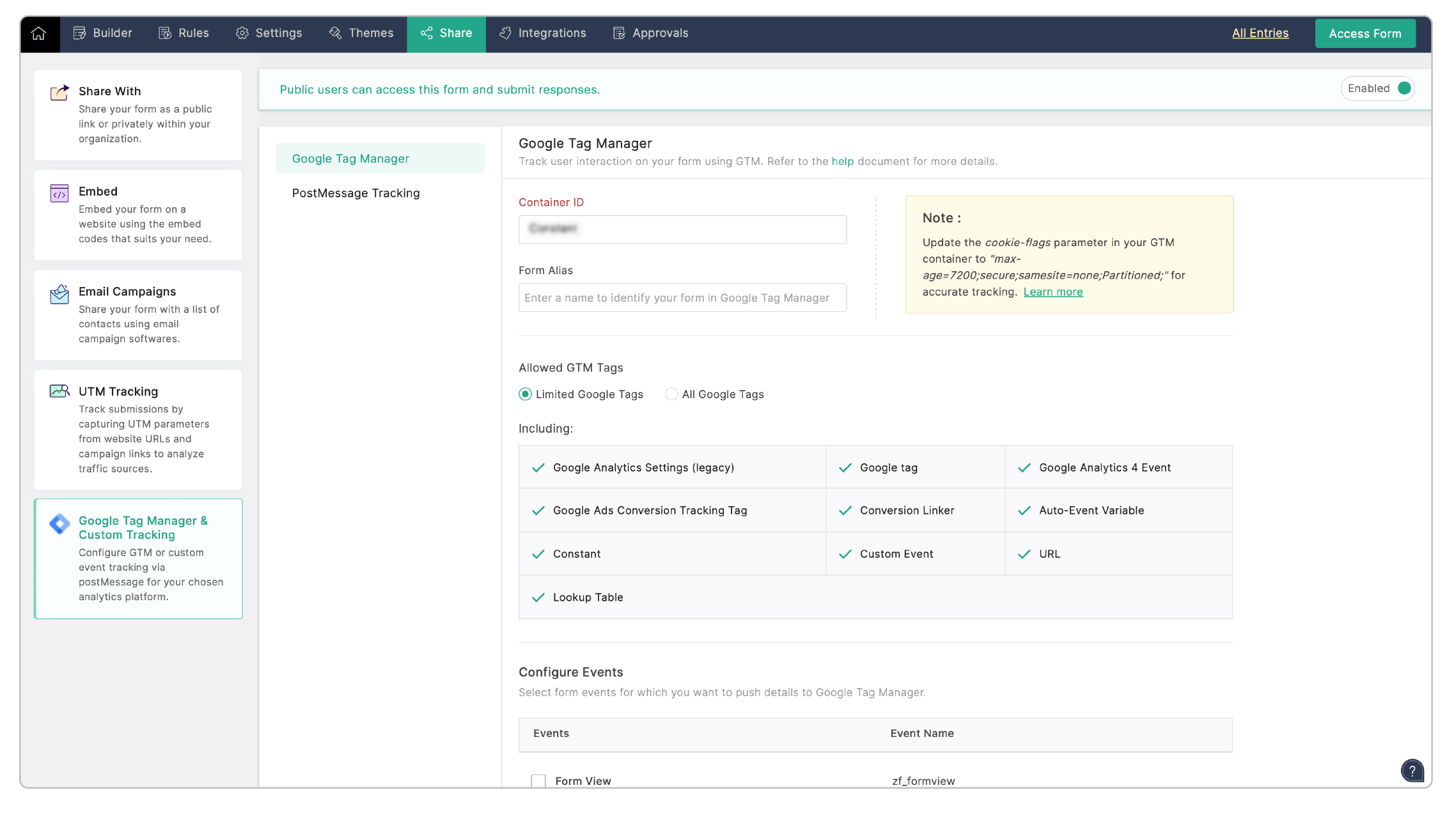 Configure Events