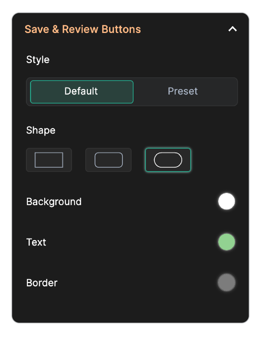 Save & Review Buttons Default Style