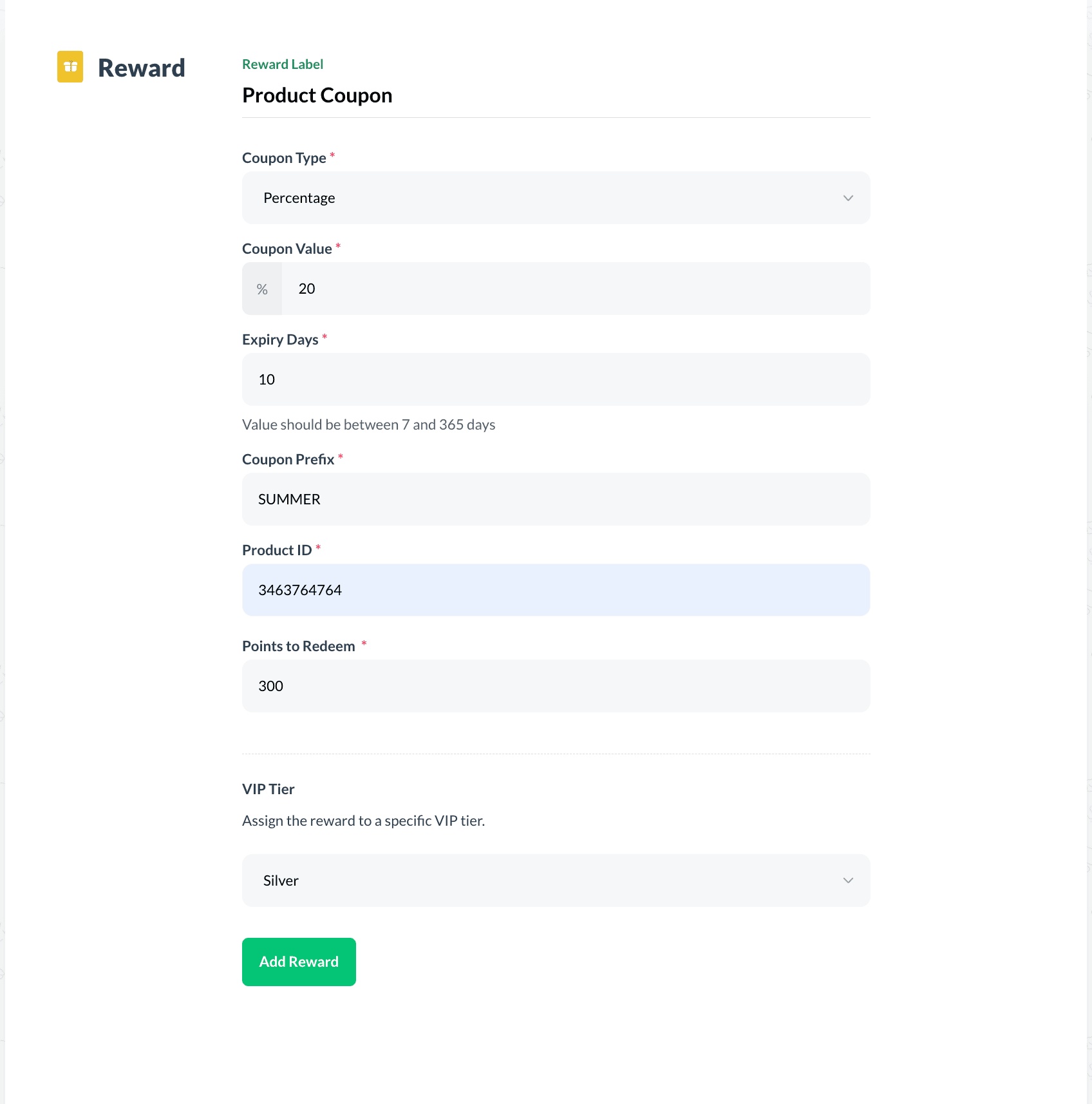 Creating custom coupon rewards