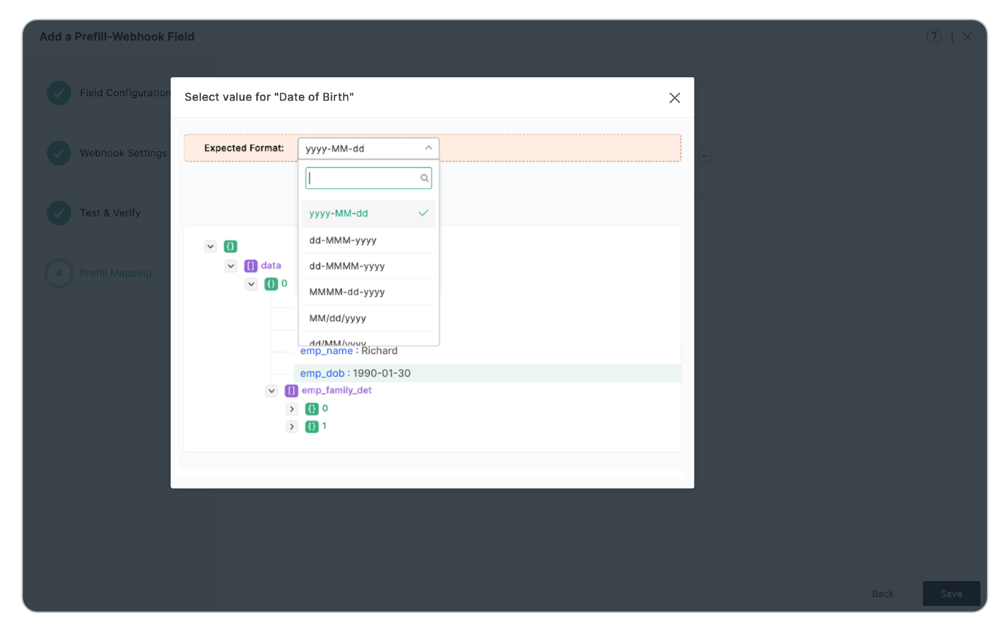 Date and Time fields mapping