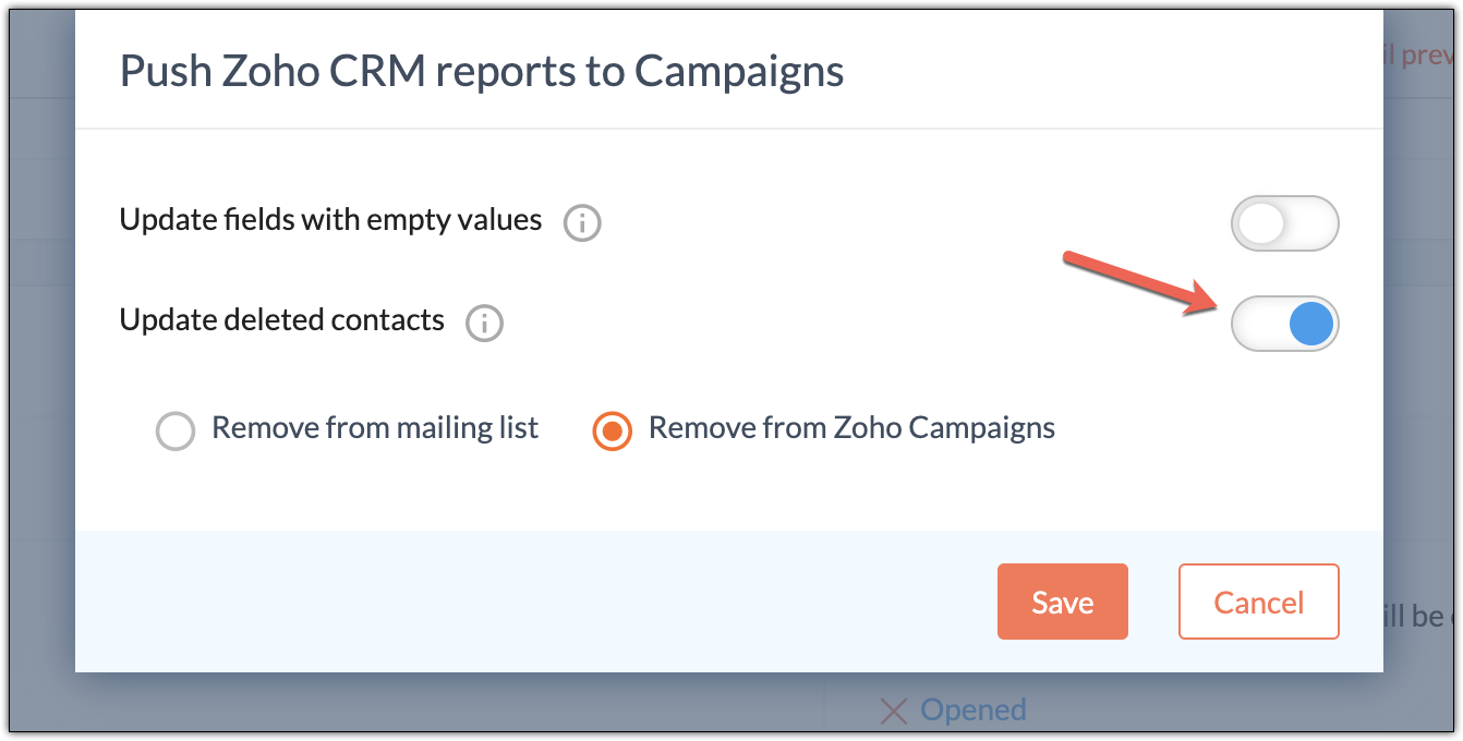 Update deleted contacts