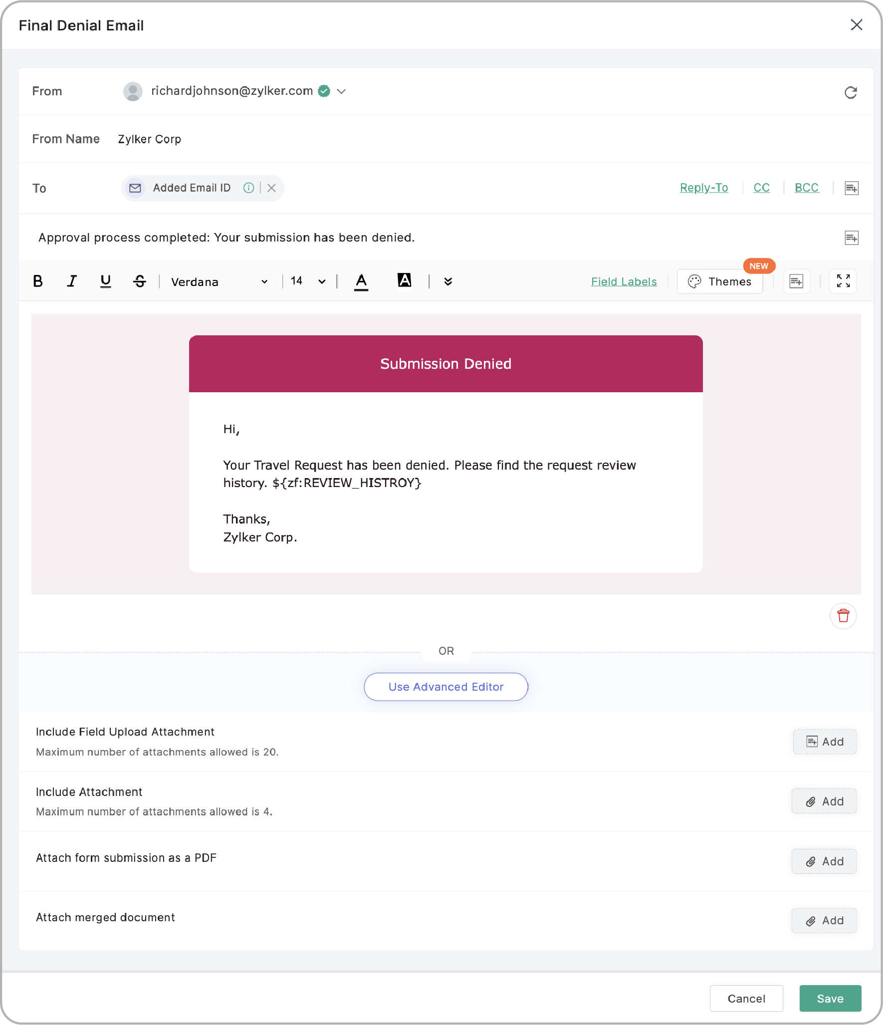 Final Denial Email