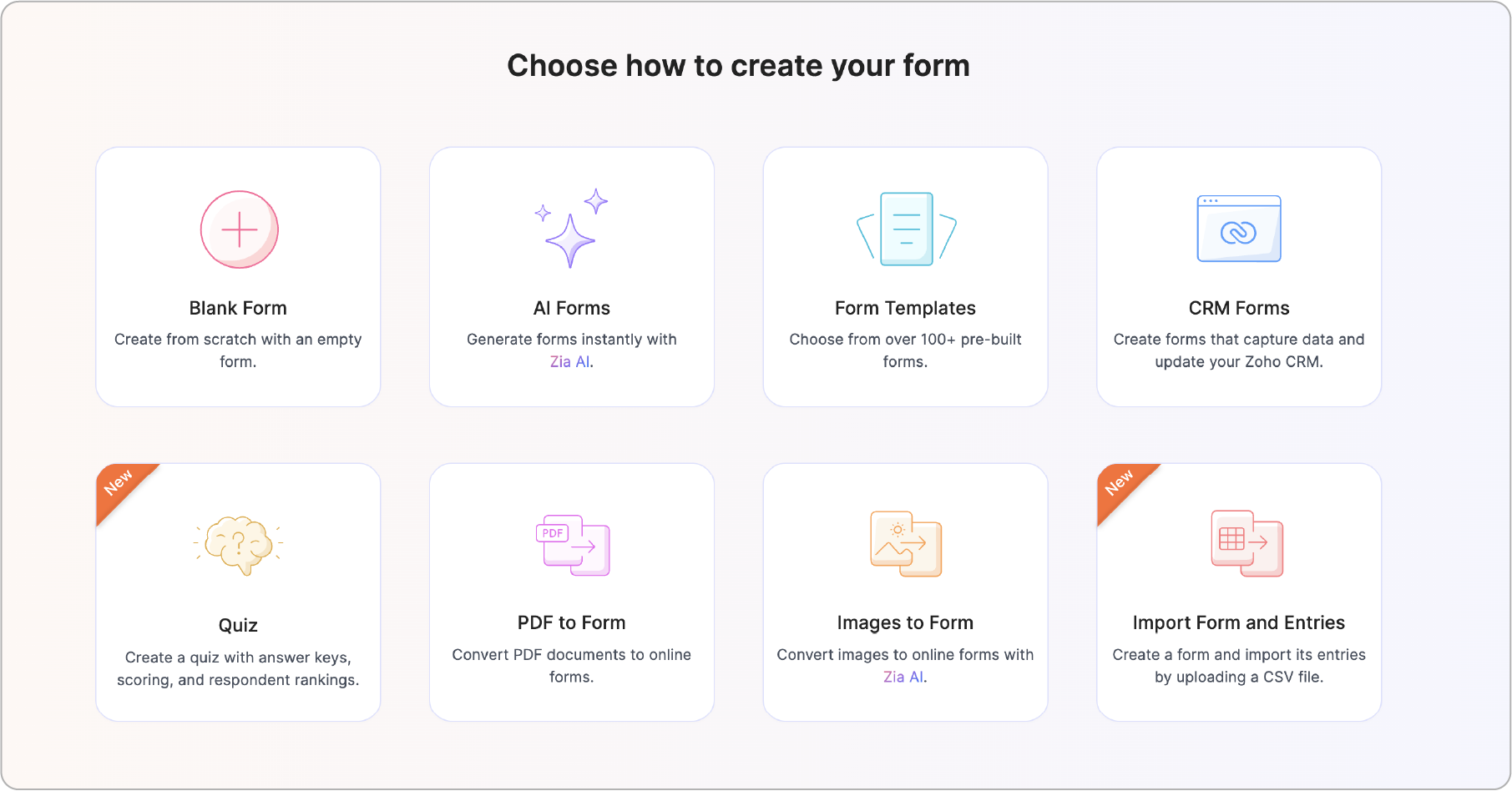 Choose how to create your form