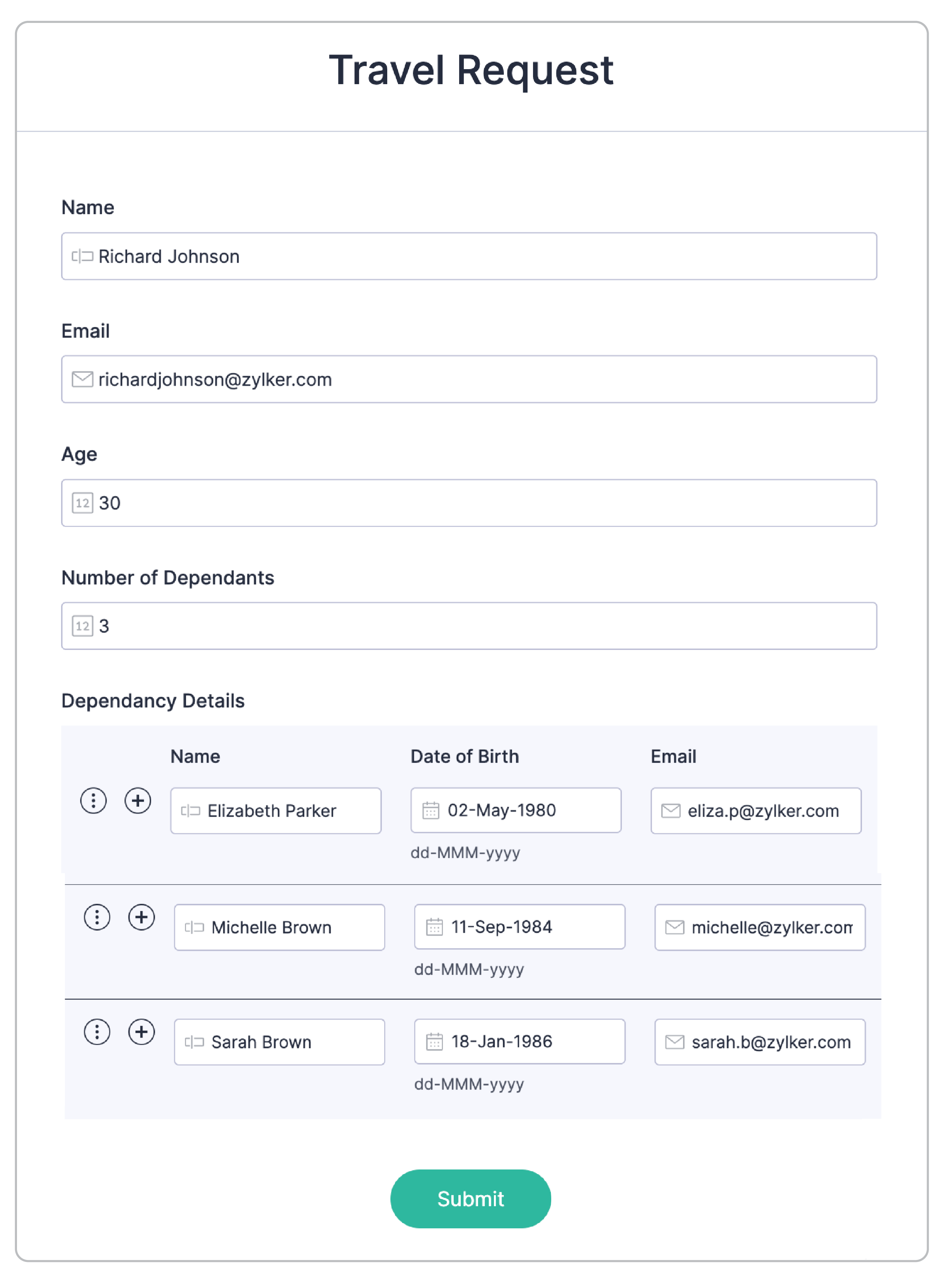 Inline Subform