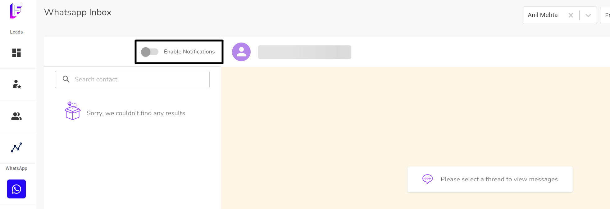 Enable WhatsApp Inbox Notifications in Fivegrid