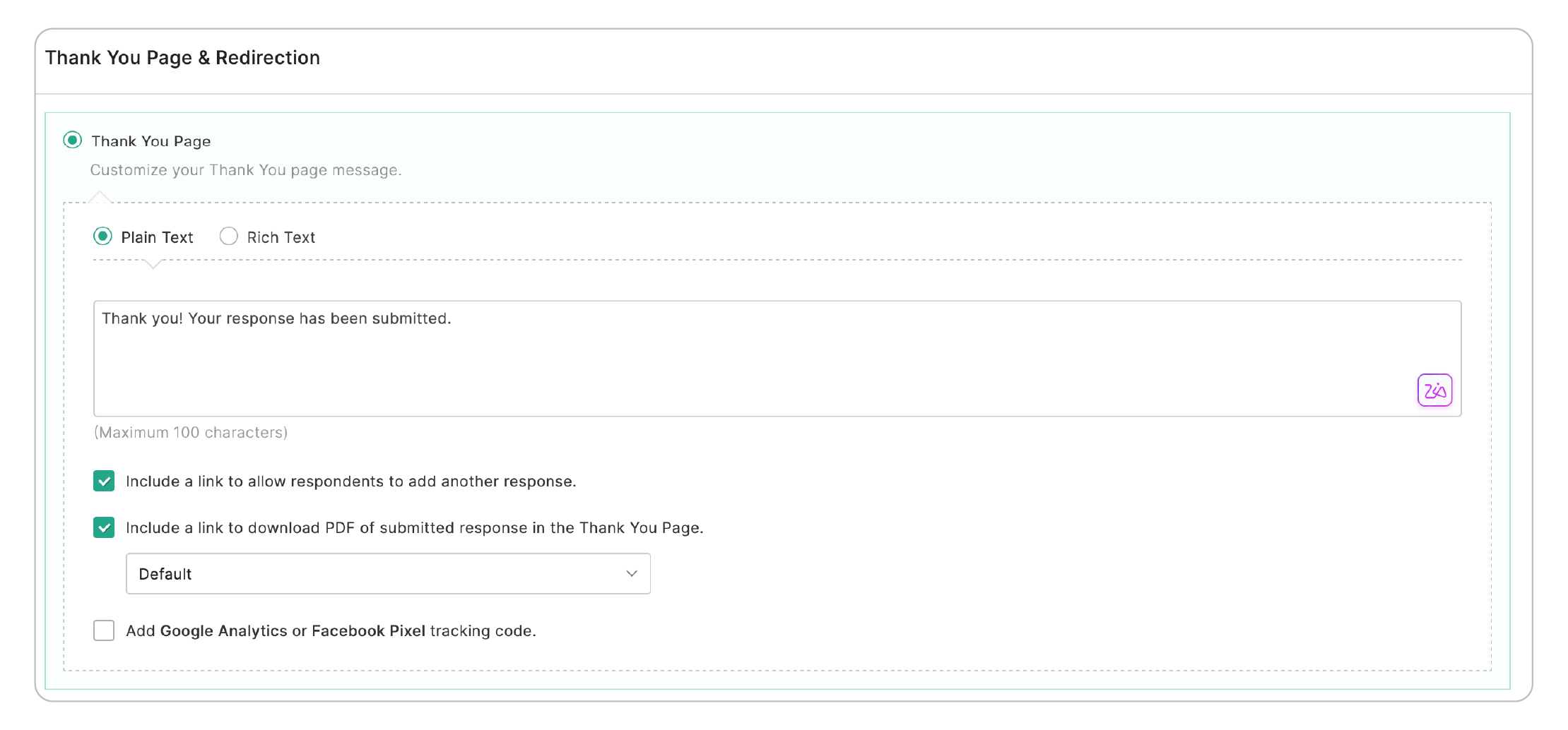 Message Customization 