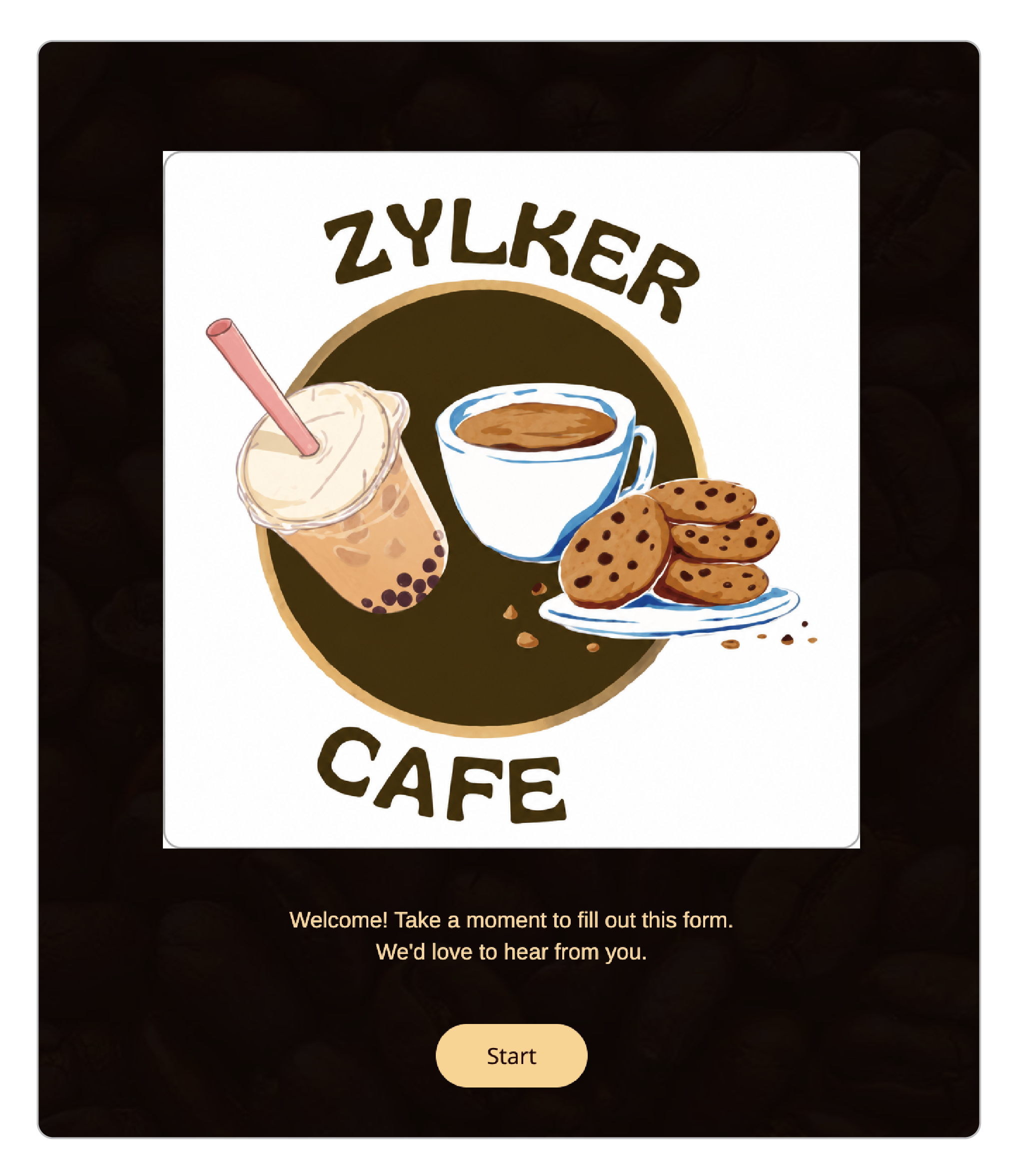 Welcome Page Live Form View