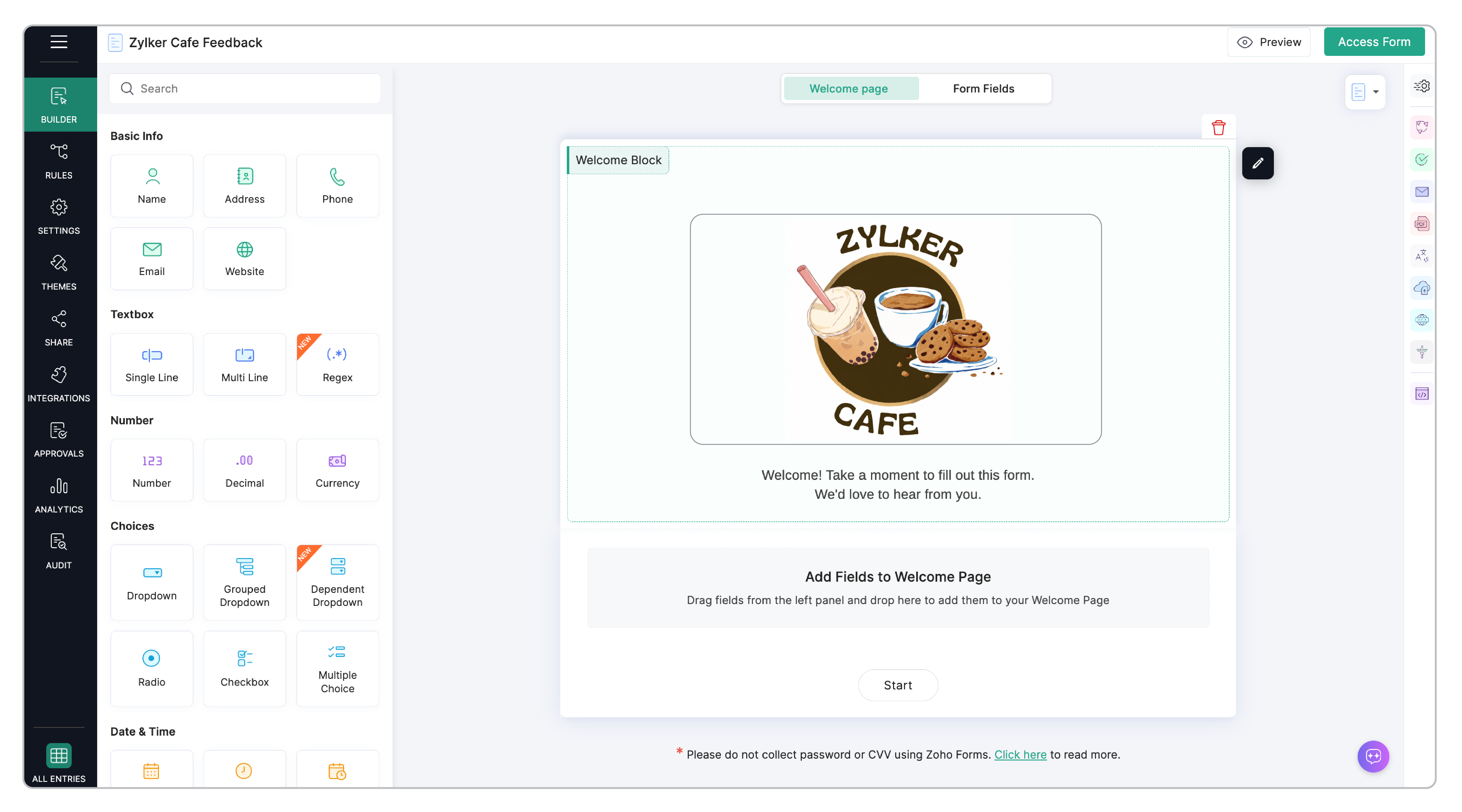 Add Fields to Welcome Page