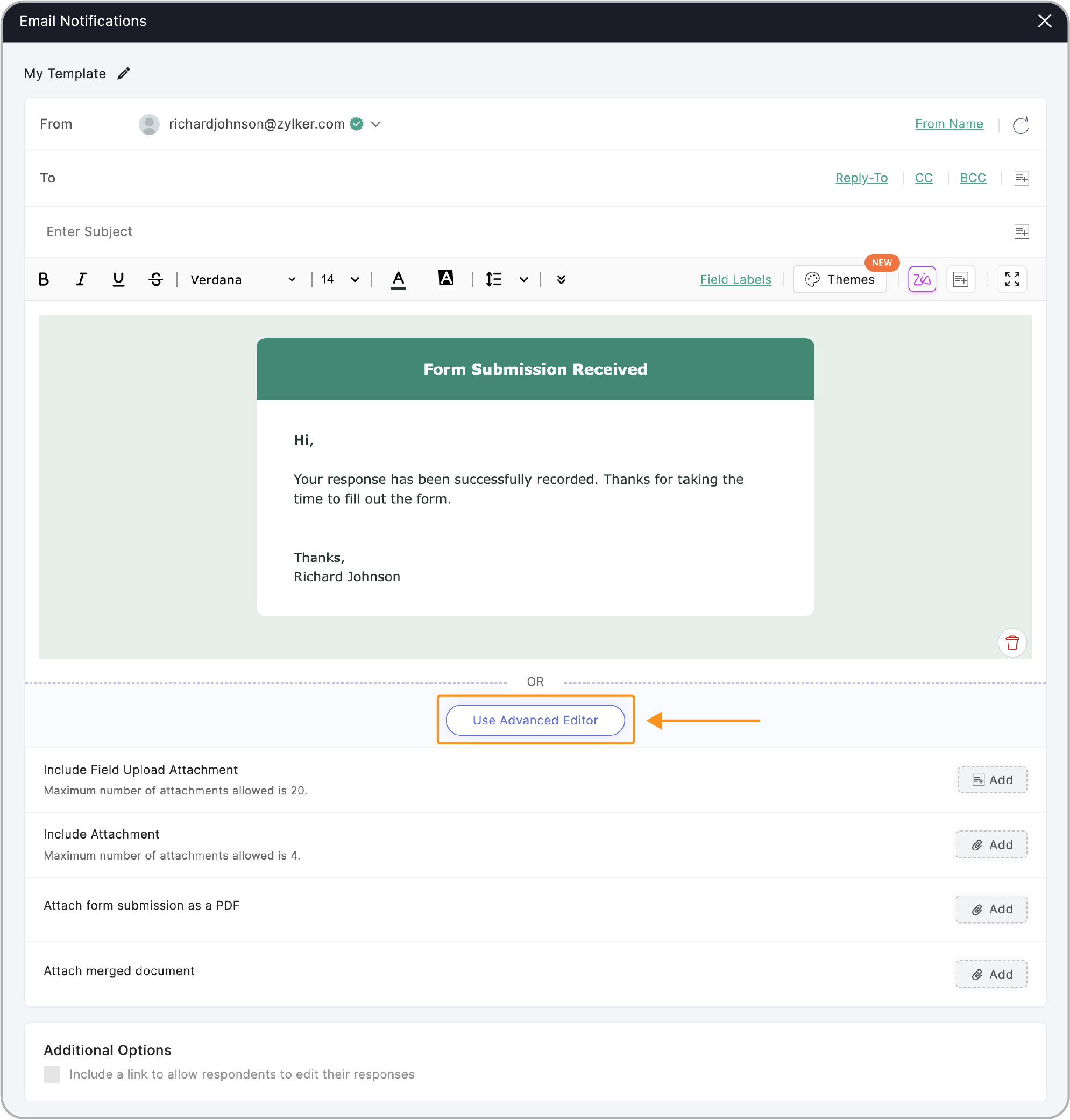 Advanced Email Editor