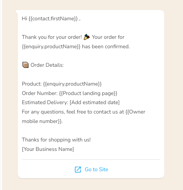 WhatsApp Template Fivegrid