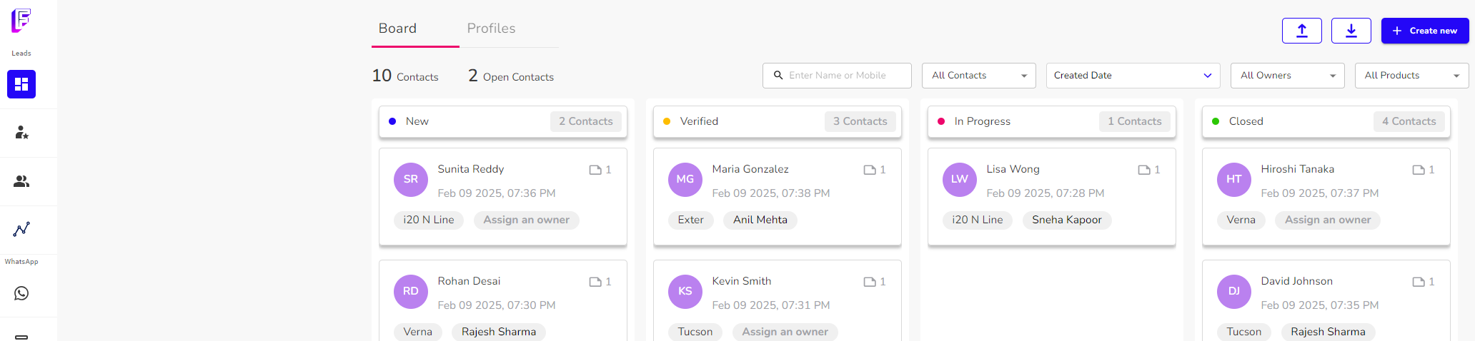 Managing Leads in Fivegrid