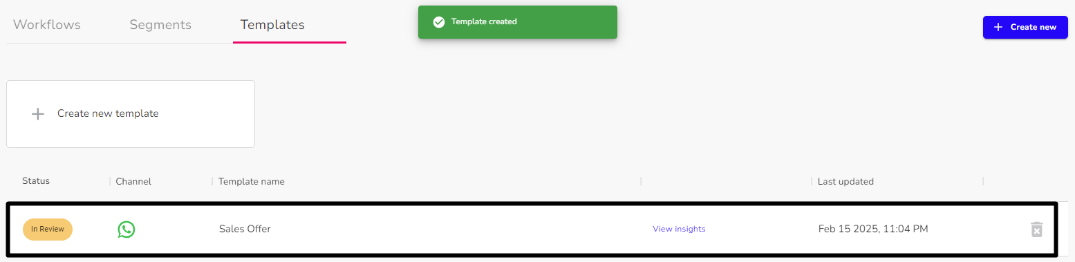 Creating WhatsApp Templates in Fivegrid