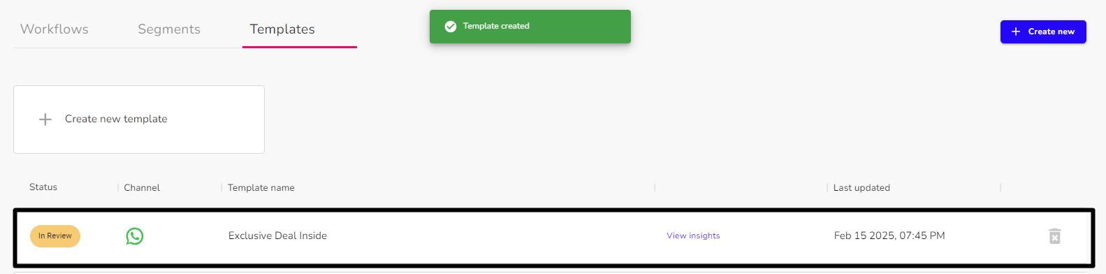 Creating WhatsApp Templates in Fivegrid