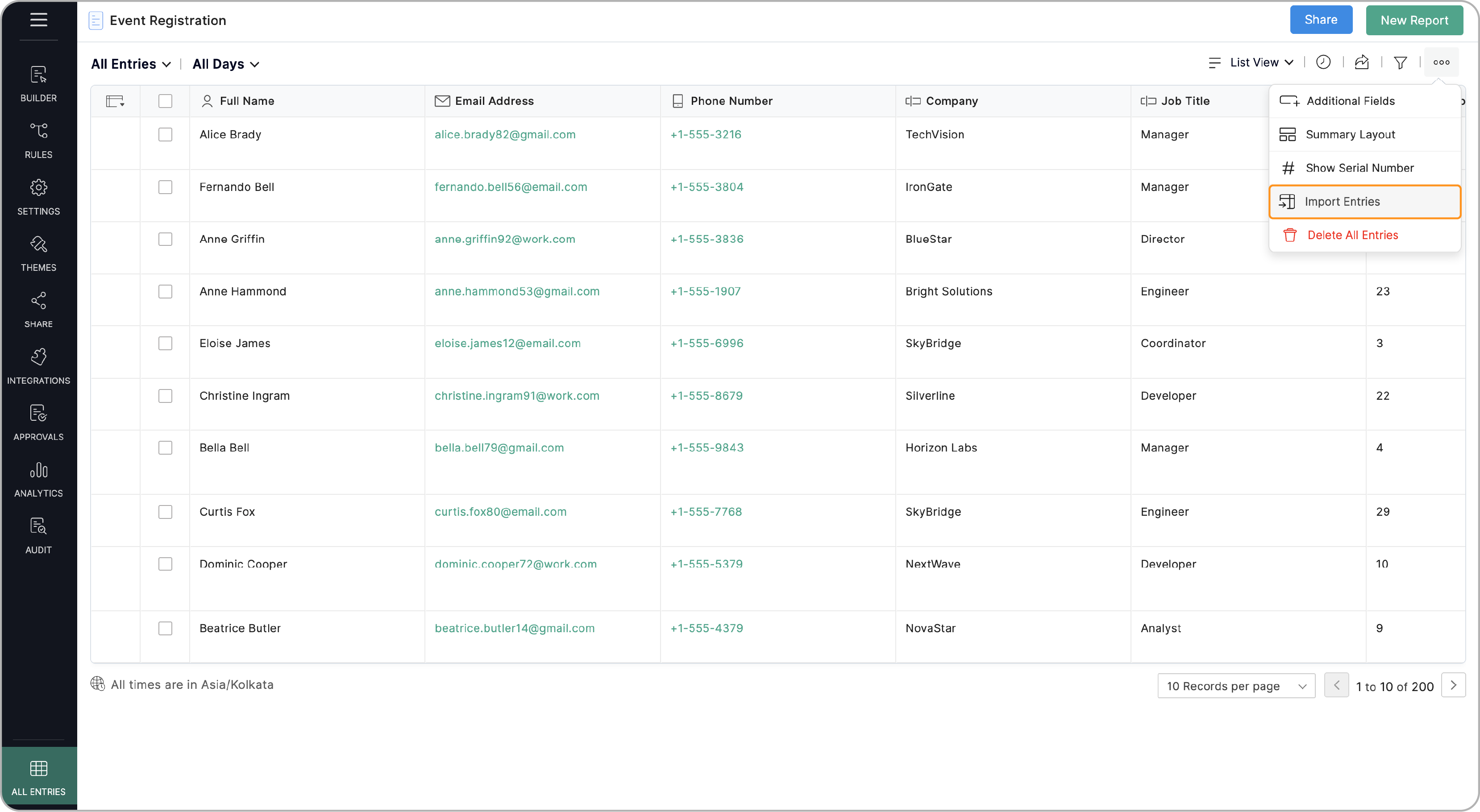 Import Entries