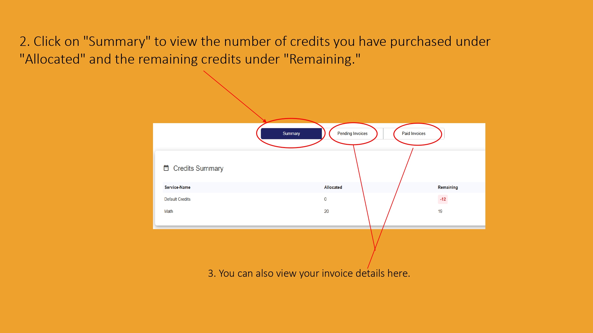 How to check credits
