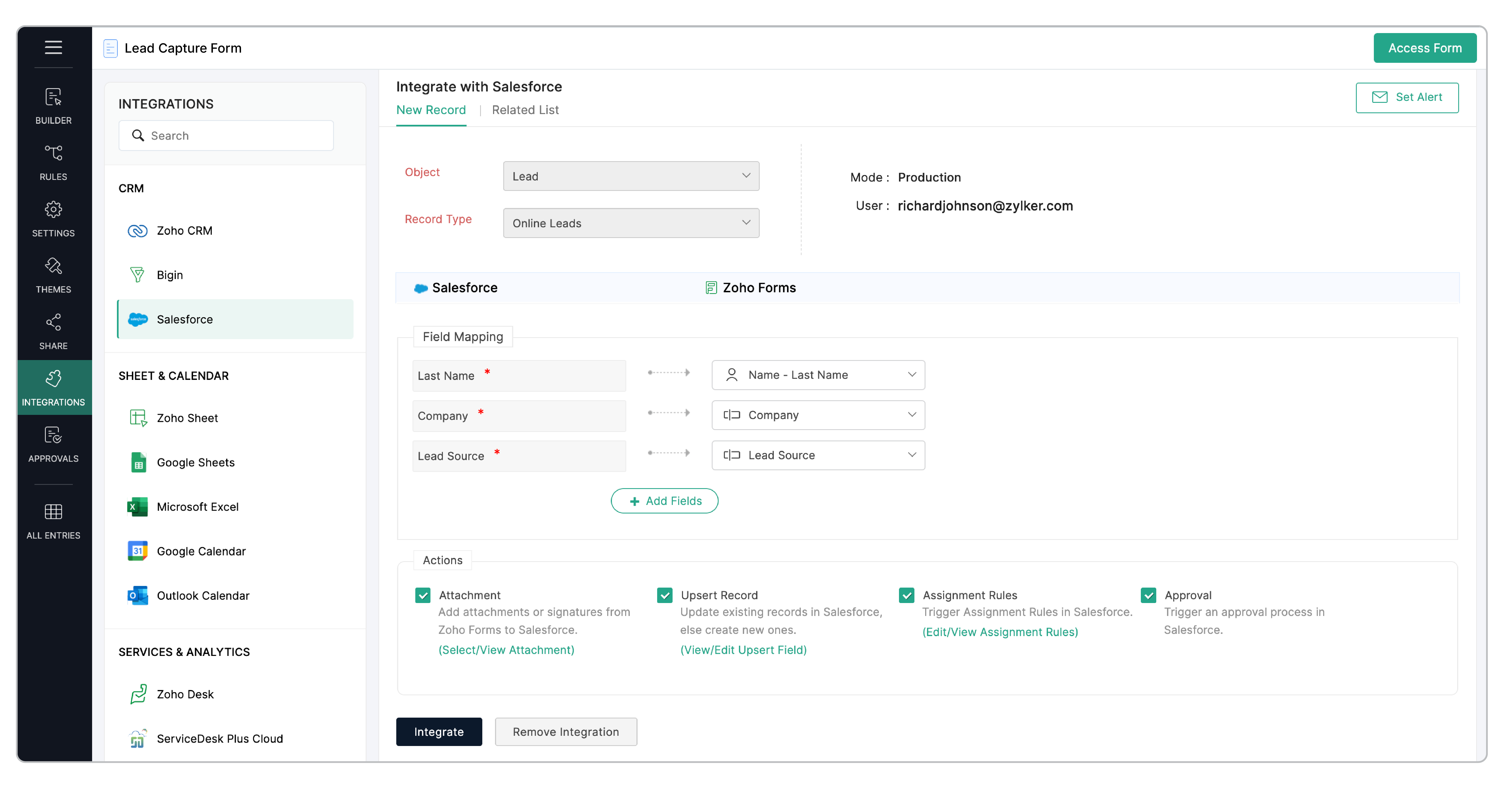 Salesforce Integration setup