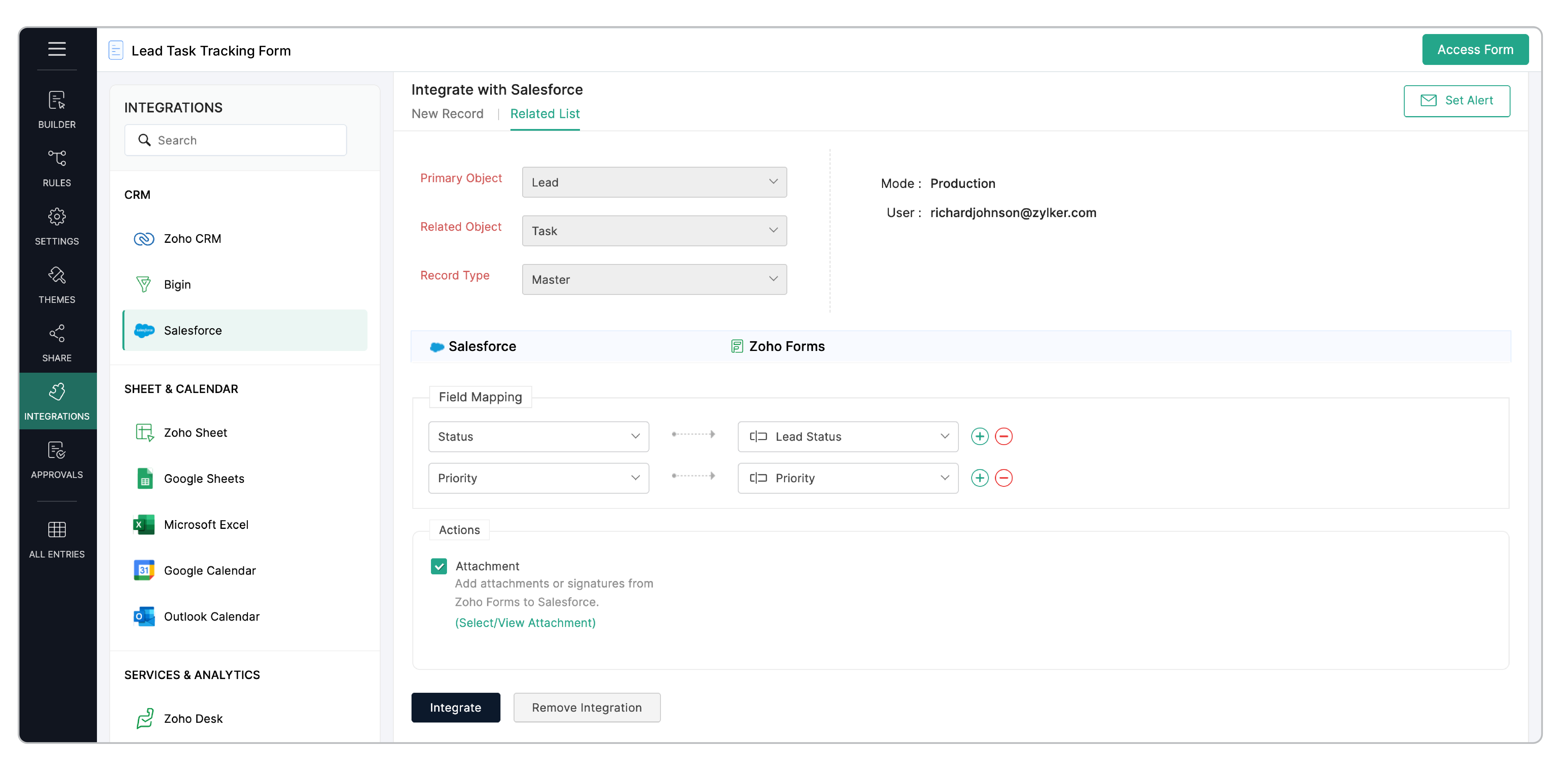 Adding entries to Related Lists - Integration Setup