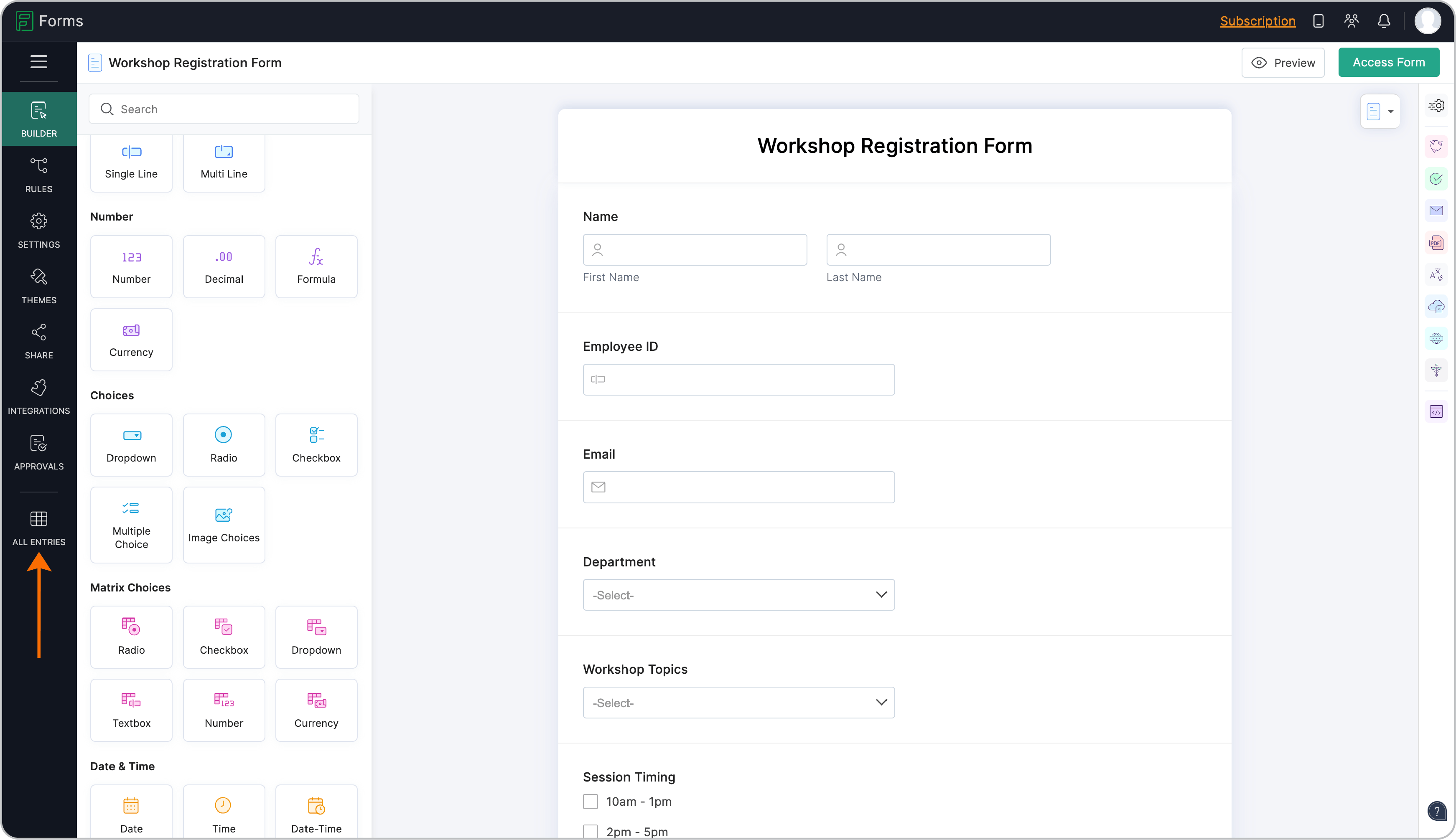 一覧ページからすべてのエントリーにアクセス