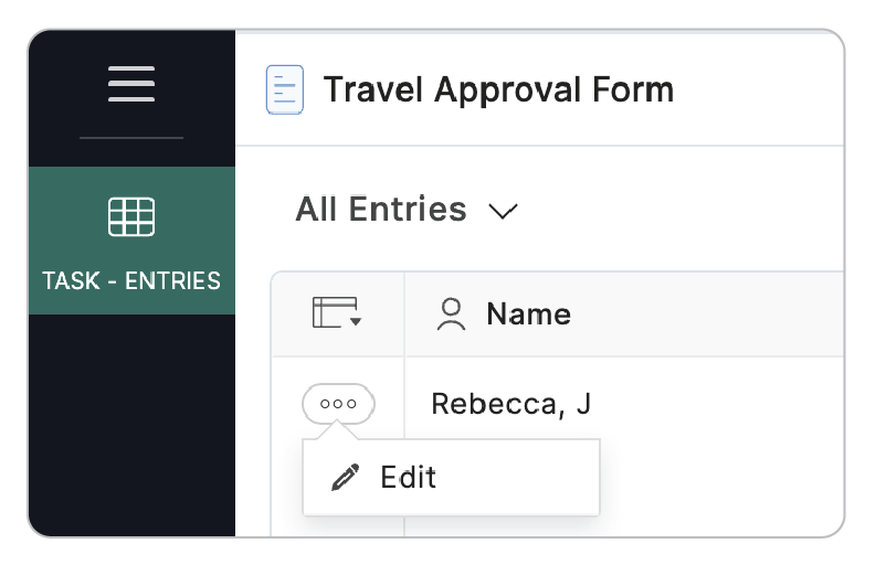 Editing Task Entries